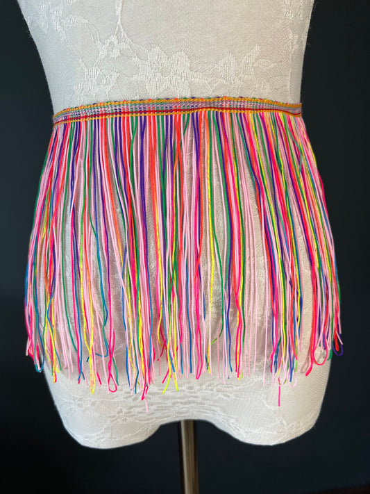 8" Fringe Multicolour, Rainbow Fringe, Dance, Costumes, Fashion, Party, Dress Fringe, 20cm, 8 inch