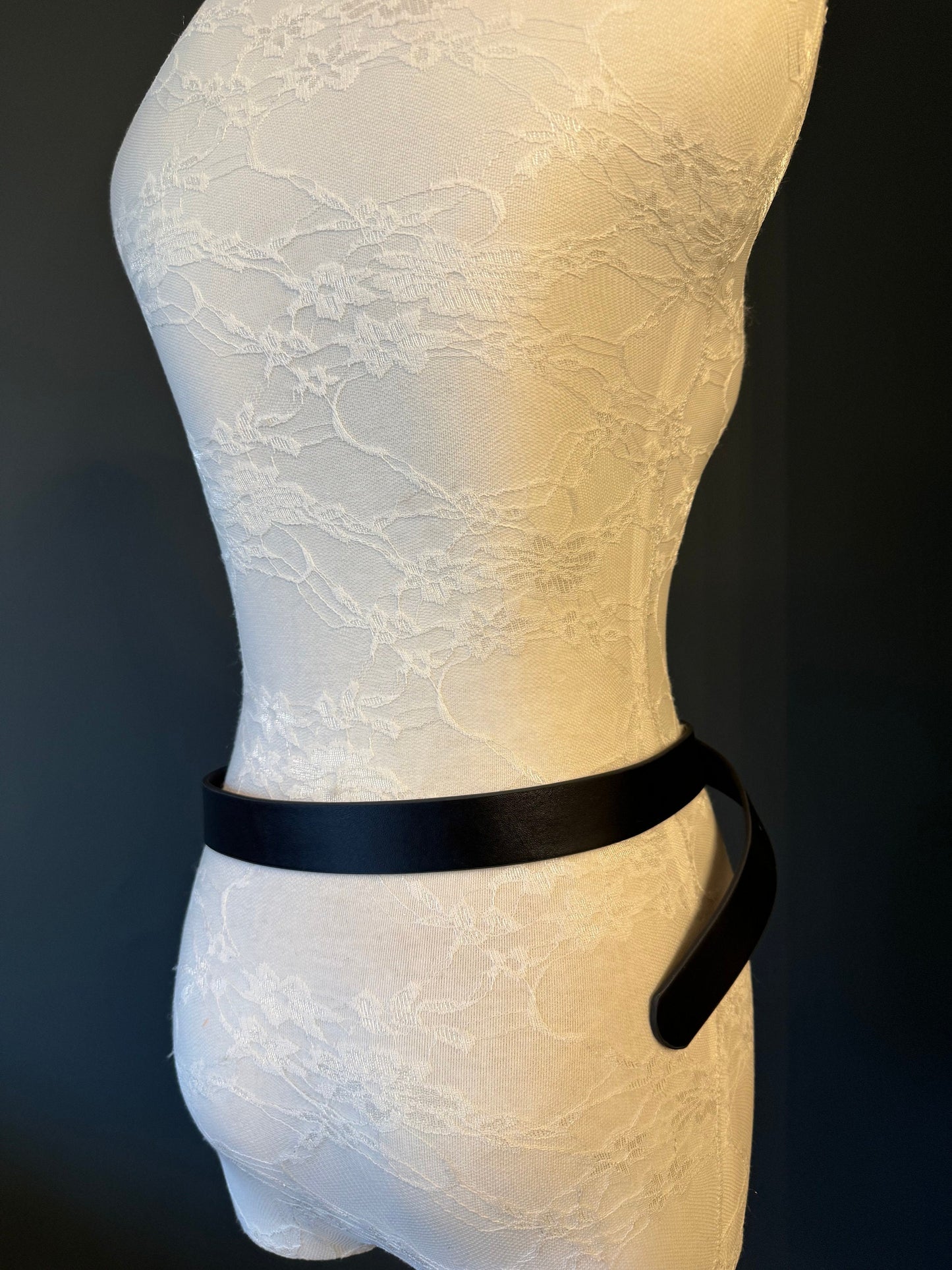 Faux Leather Belt with Gold Double Ring Buckle