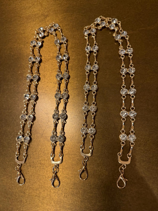 Jewel Diamanté Metal Chain Straps, Quality Chain Straps, Shoulder Straps, 100+ sizes, Bra Straps, Chain, Gold, Swimwear, Elegant Bra Straps