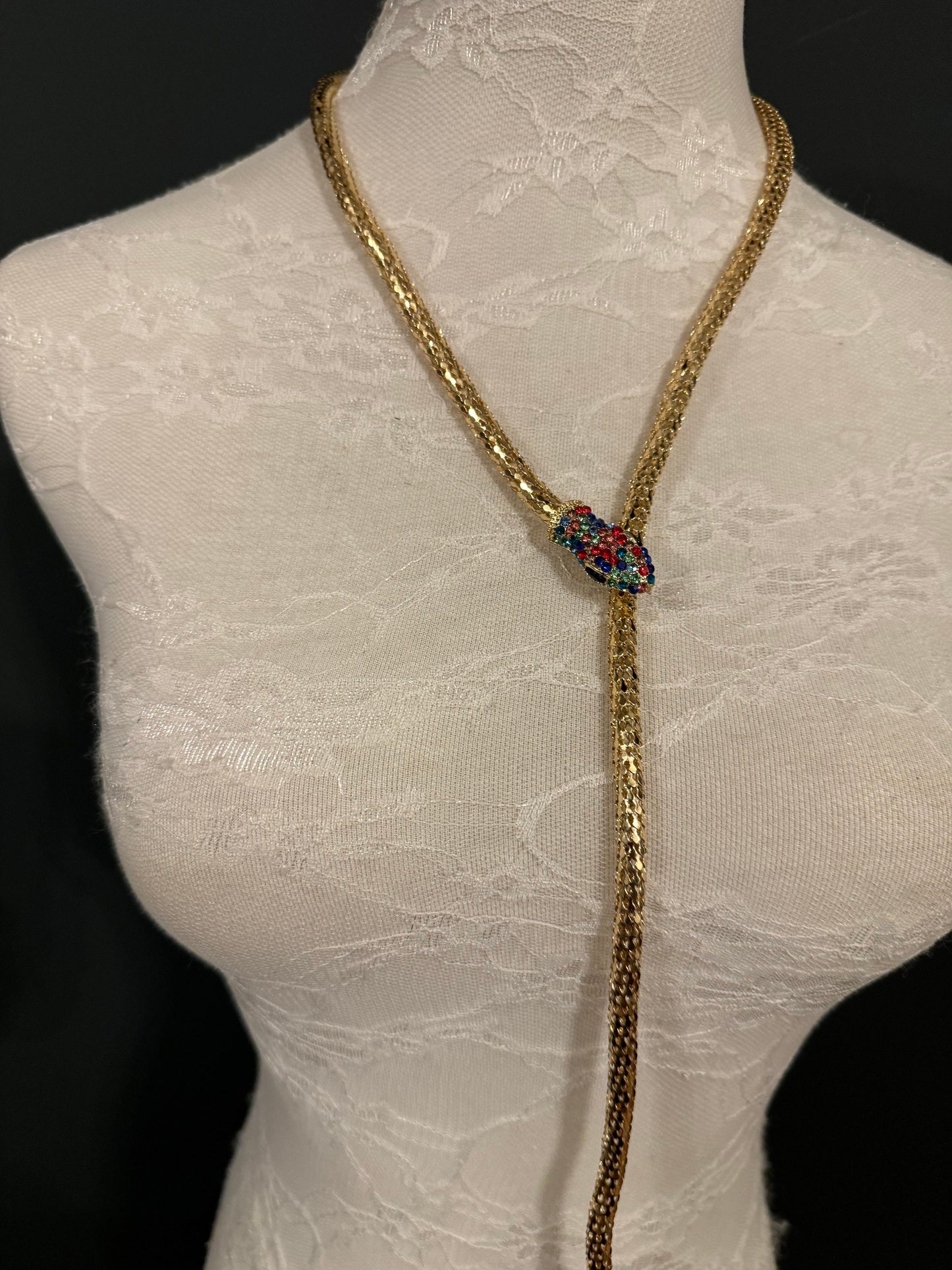 Snake Necklace, Choker Necklace, Rhinestone Snake, Gold, Silver, Premium Quality, FAN Design, Accessory, Gift