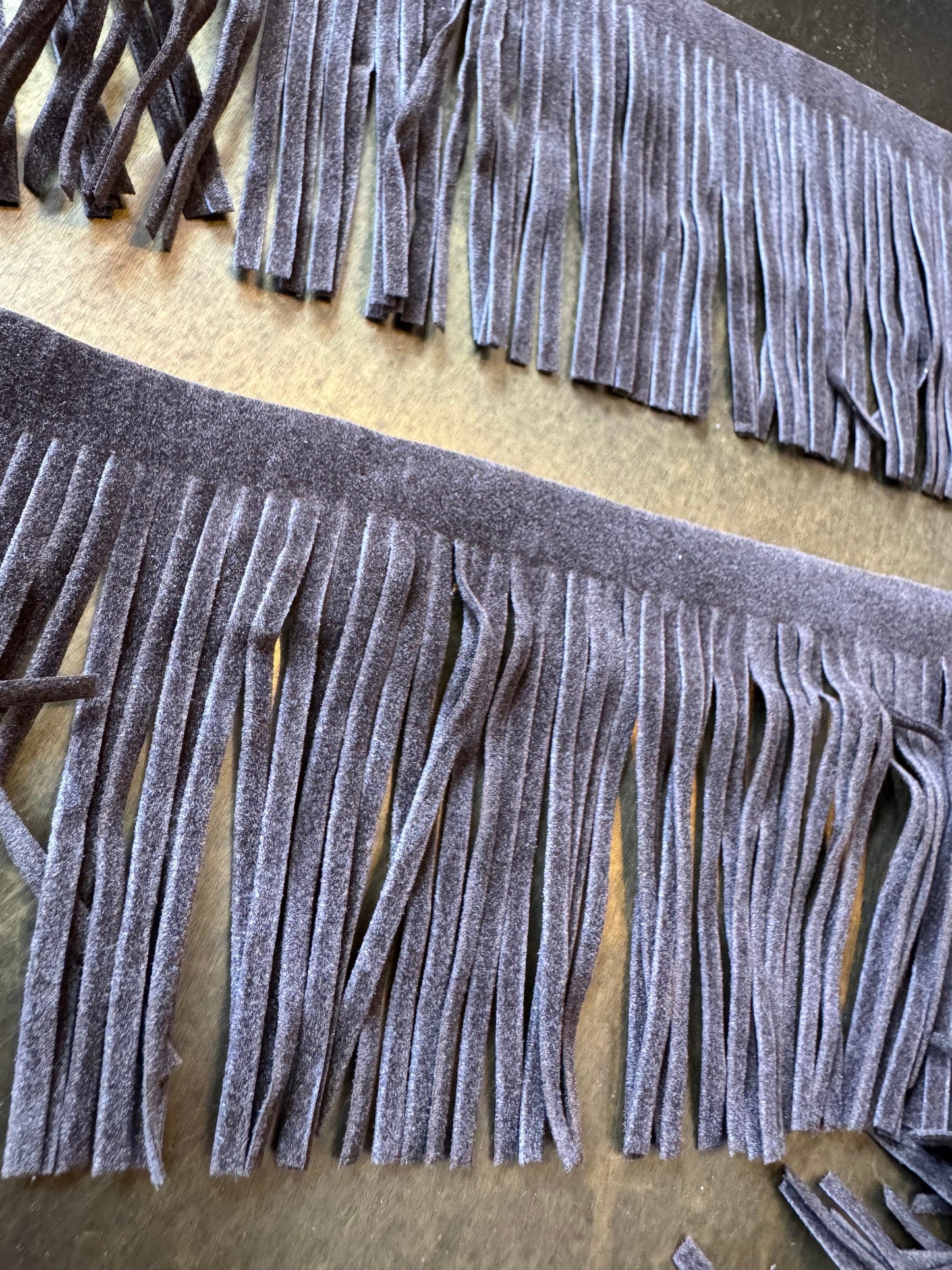 Faux Suede Fringe trim 3” Wide, Brown colour, Soft fringe trimming, Suede Tassel Trim, Bags, Poncho, Furnishings