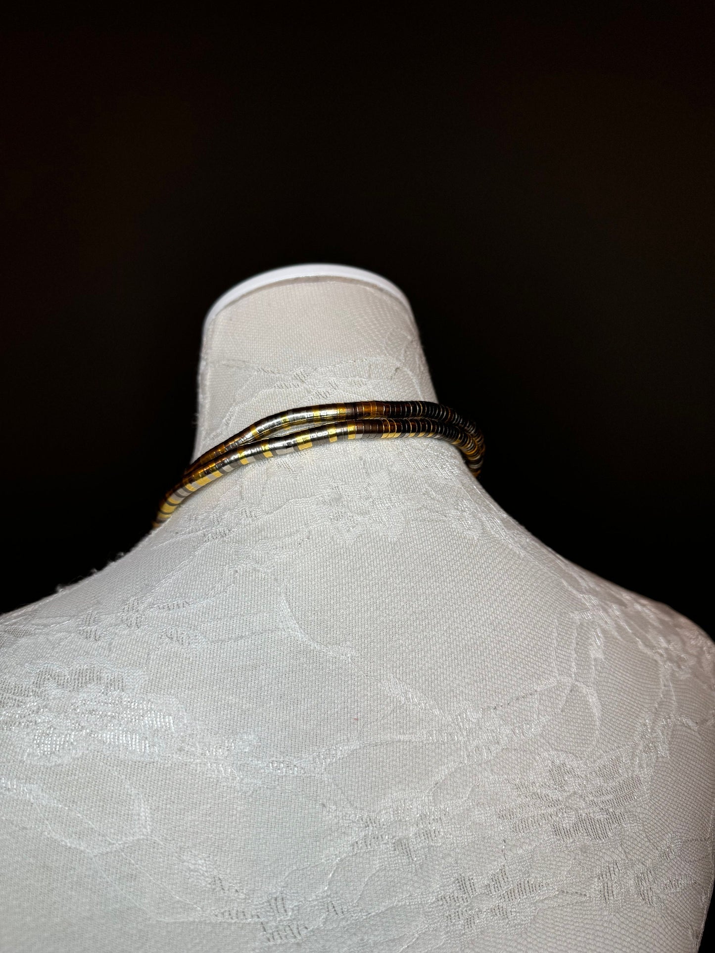 Rhinestone Snake Choker Necklace, Gold Silver Mix, Festival Jewelry