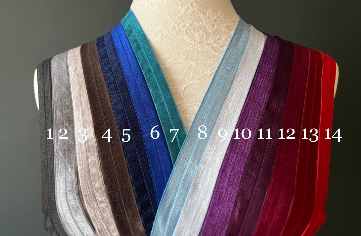 18mm Fold Over Elastic, 27 Colours, Folding Elastic, Satin Binding,Shiny Sewing elastic, Headbands, Swimwear, Lingerie, Underwear