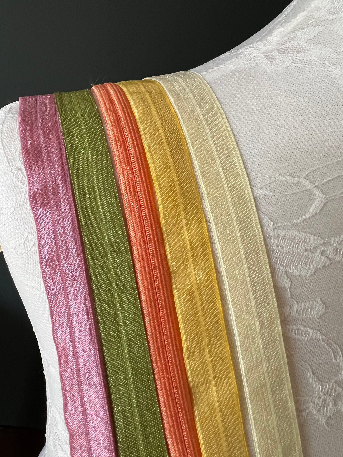 18mm Fold Over Elastic, 27 Colours, Folding Elastic, Satin Binding,Shiny Sewing elastic, Headbands, Swimwear, Lingerie, Underwear