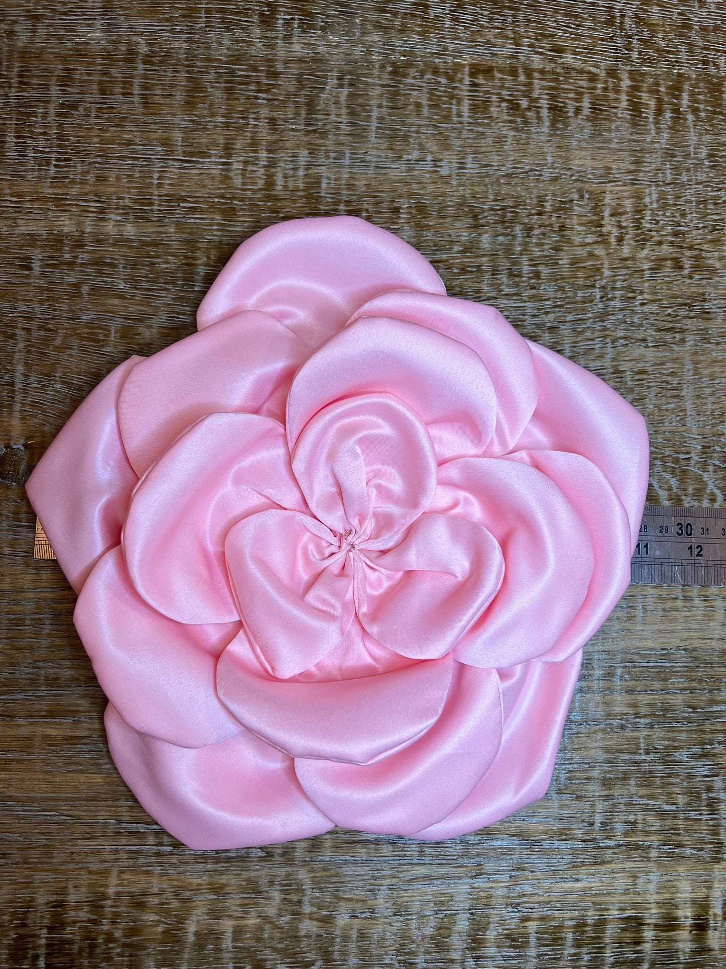 Oversized Large Corsage Flower, Light Pink, 9 colours, 11” Wide, 27cm, Pin on Corsage, Bridal, Clothing, Dress, Hat, Accessory, FAN Design
