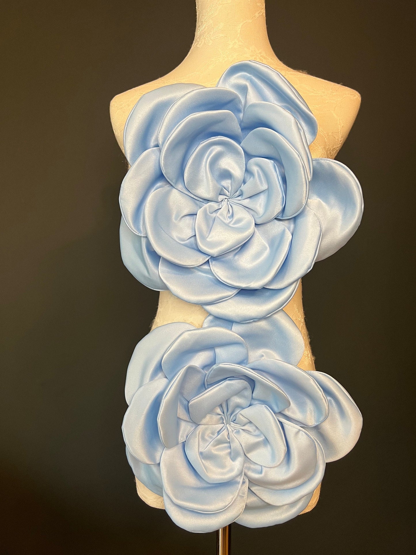 Oversized Large Corsage Flower, Pale Blue, 9 colours, 11” Wide, 27cm, Pin on Corsage, Bridal, Clothing, Dress, Hat, Accessory, FAN Design