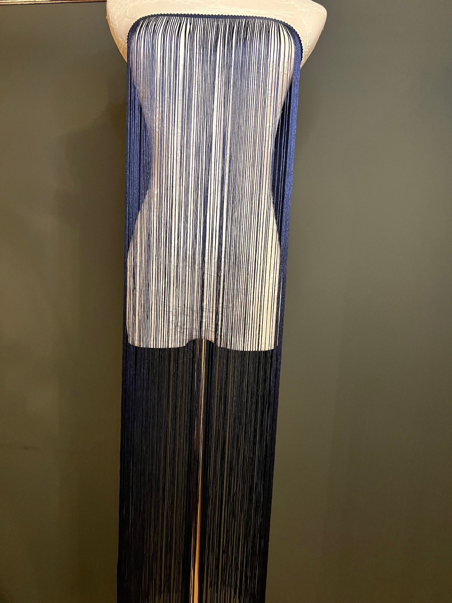 Navy 40" Wide Dense Fringe Trim, 27 Colour Options