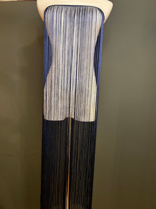 Navy 40" Wide Dense Fringe Trim, 27 Colour Options