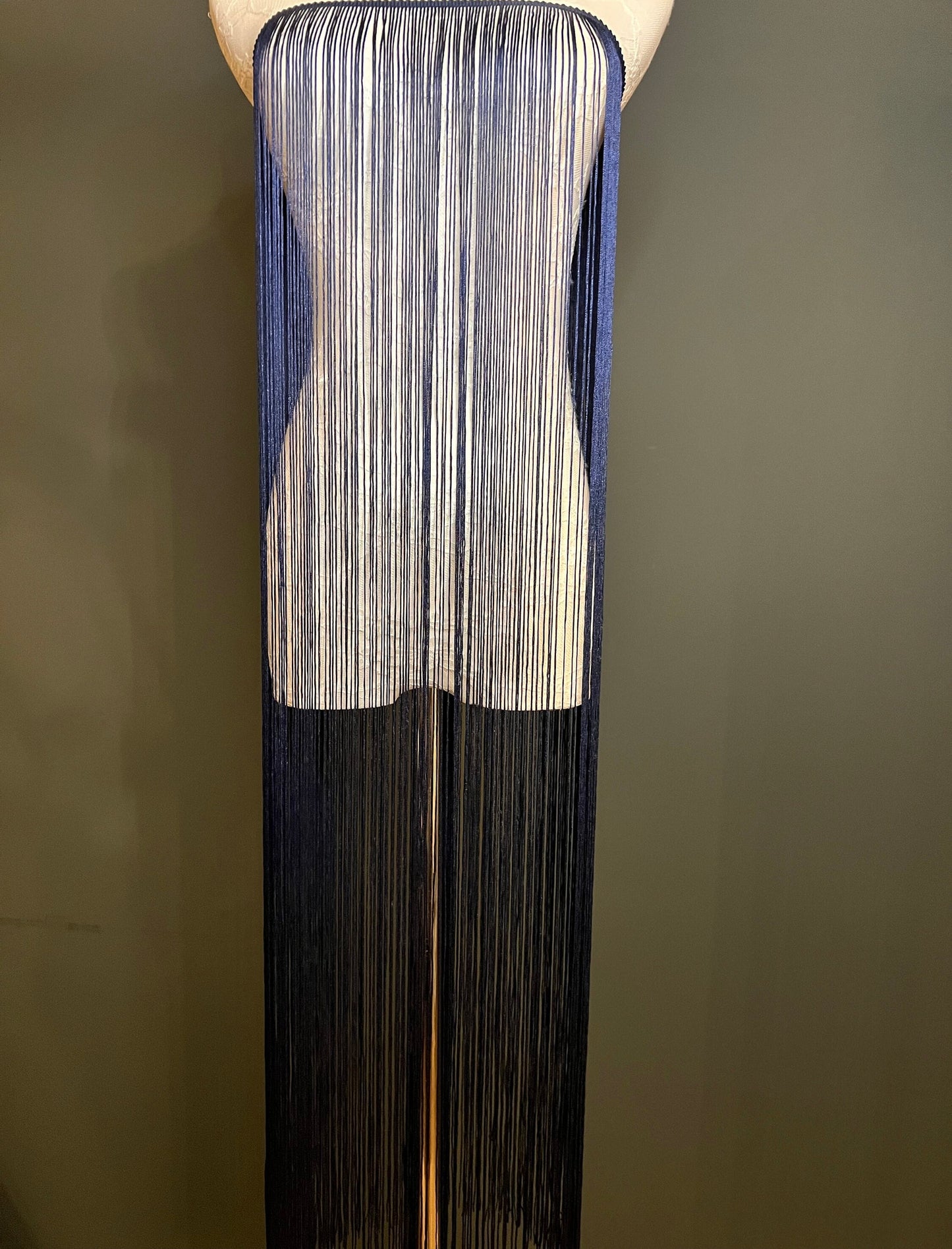 Navy 40" Wide Dense Fringe Trim, 27 Colour Options