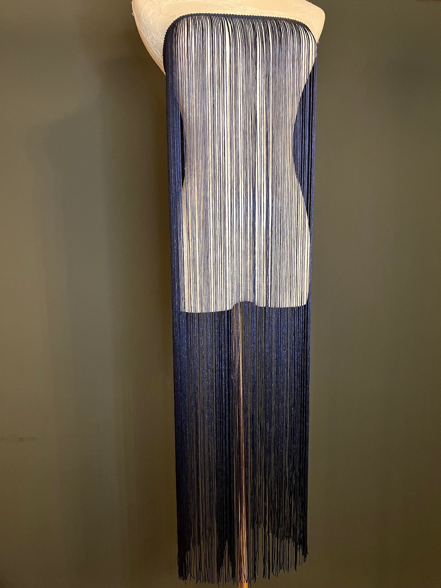 Navy 40" Wide Dense Fringe Trim, 27 Colour Options