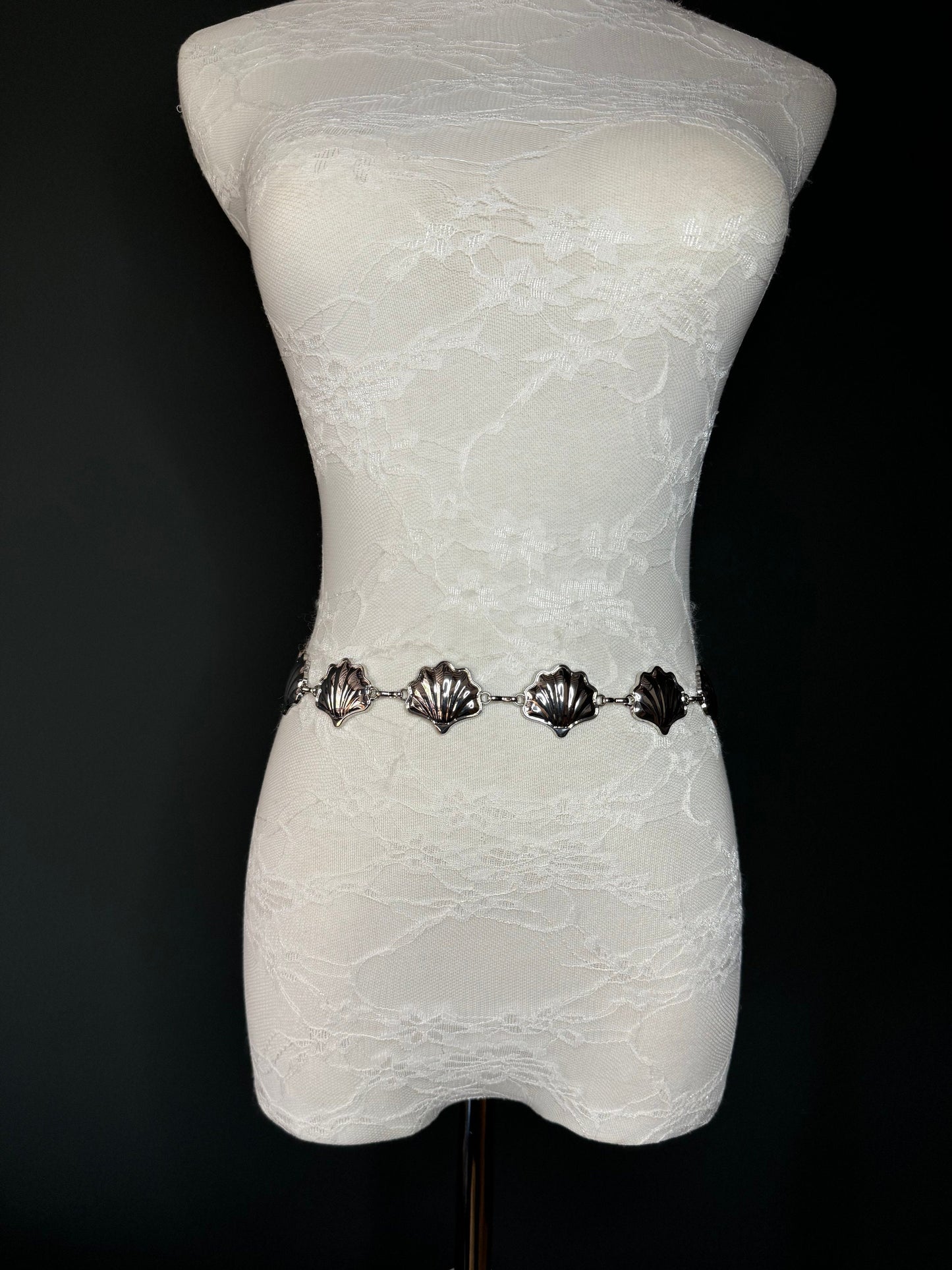 X-long Shell Design Belt, Metal Ring Belt, Teen Sizes, UK Size 18”-60”, Fan Design, Fan Collection, Gold Belt, Silver, Resortwear, Swimwear
