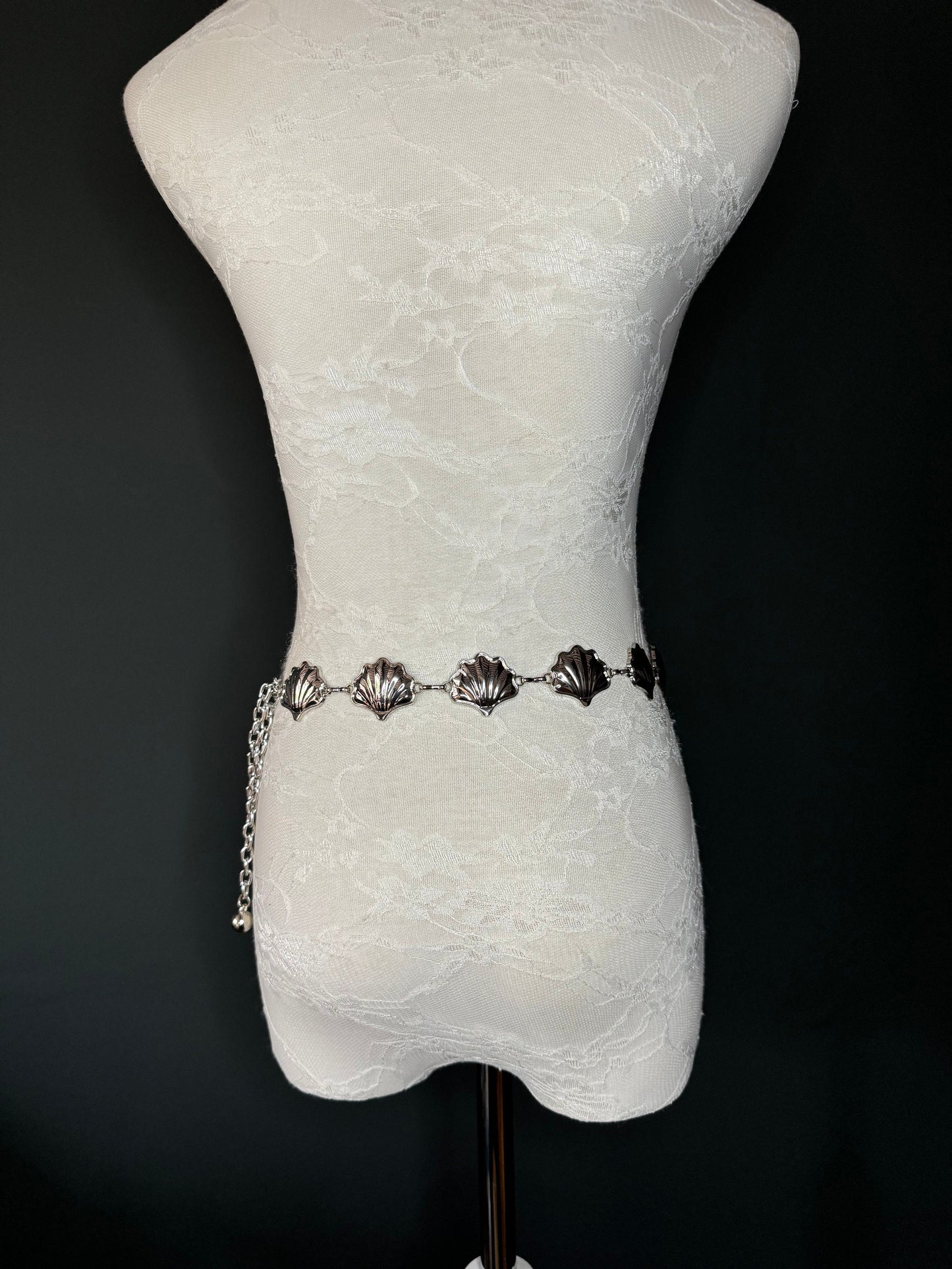 X-long Shell Design Belt, Metal Ring Belt, Teen Sizes, UK Size 18”-60”, Fan Design, Fan Collection, Gold Belt, Silver, Resortwear, Swimwear