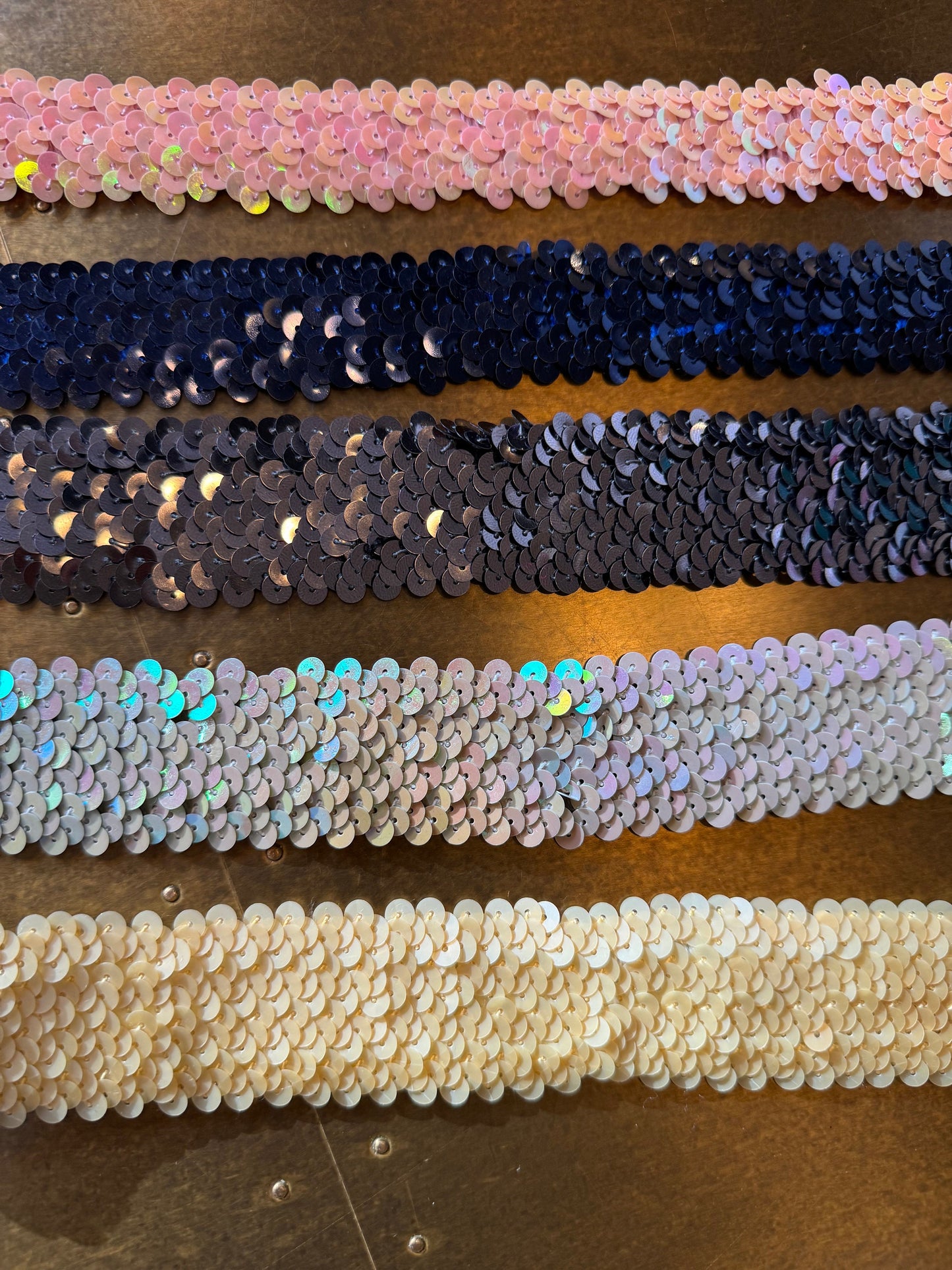 3 row, 4 row Stretch sequin trim, colours, craft,costume, Elasticated sequins, Quality sequins elastic, 40mm, 30mm 3c 4 row sequins,Headband