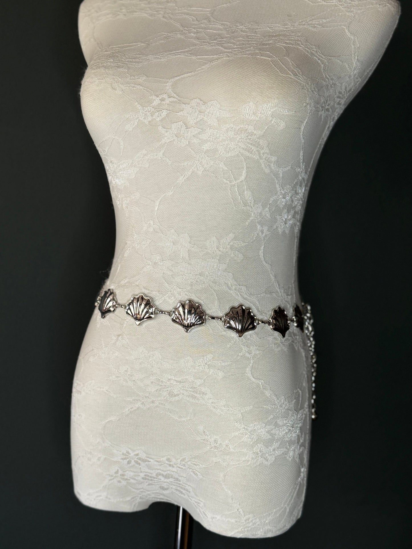 X-long Shell Design Belt, Metal Ring Belt, Teen Sizes, UK Size 18”-60”, Fan Design, Fan Collection, Gold Belt, Silver, Resortwear, Swimwear