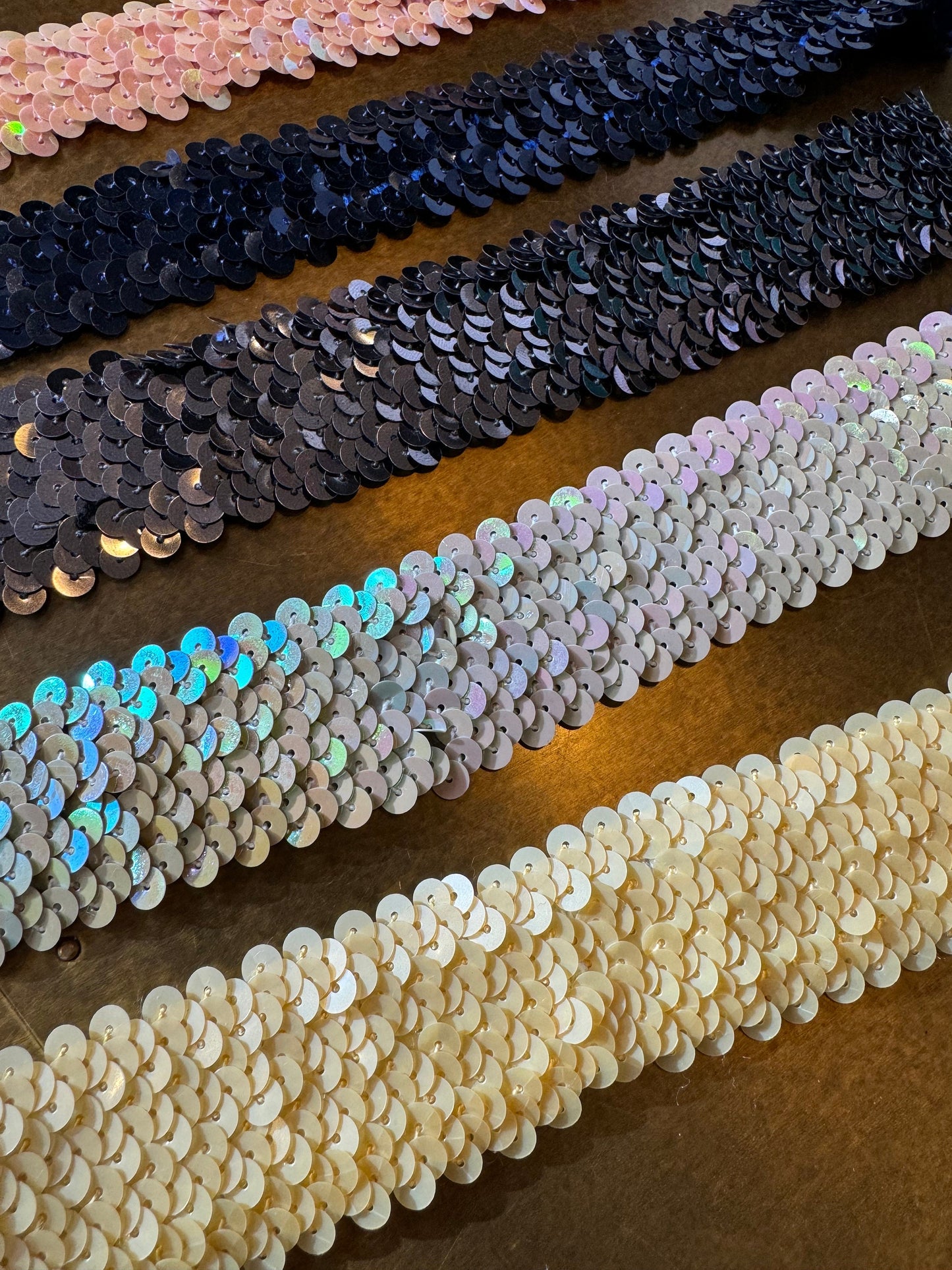 3 row, 4 row Stretch sequin trim, colours, craft,costume, Elasticated sequins, Quality sequins elastic, 40mm, 30mm 3c 4 row sequins,Headband