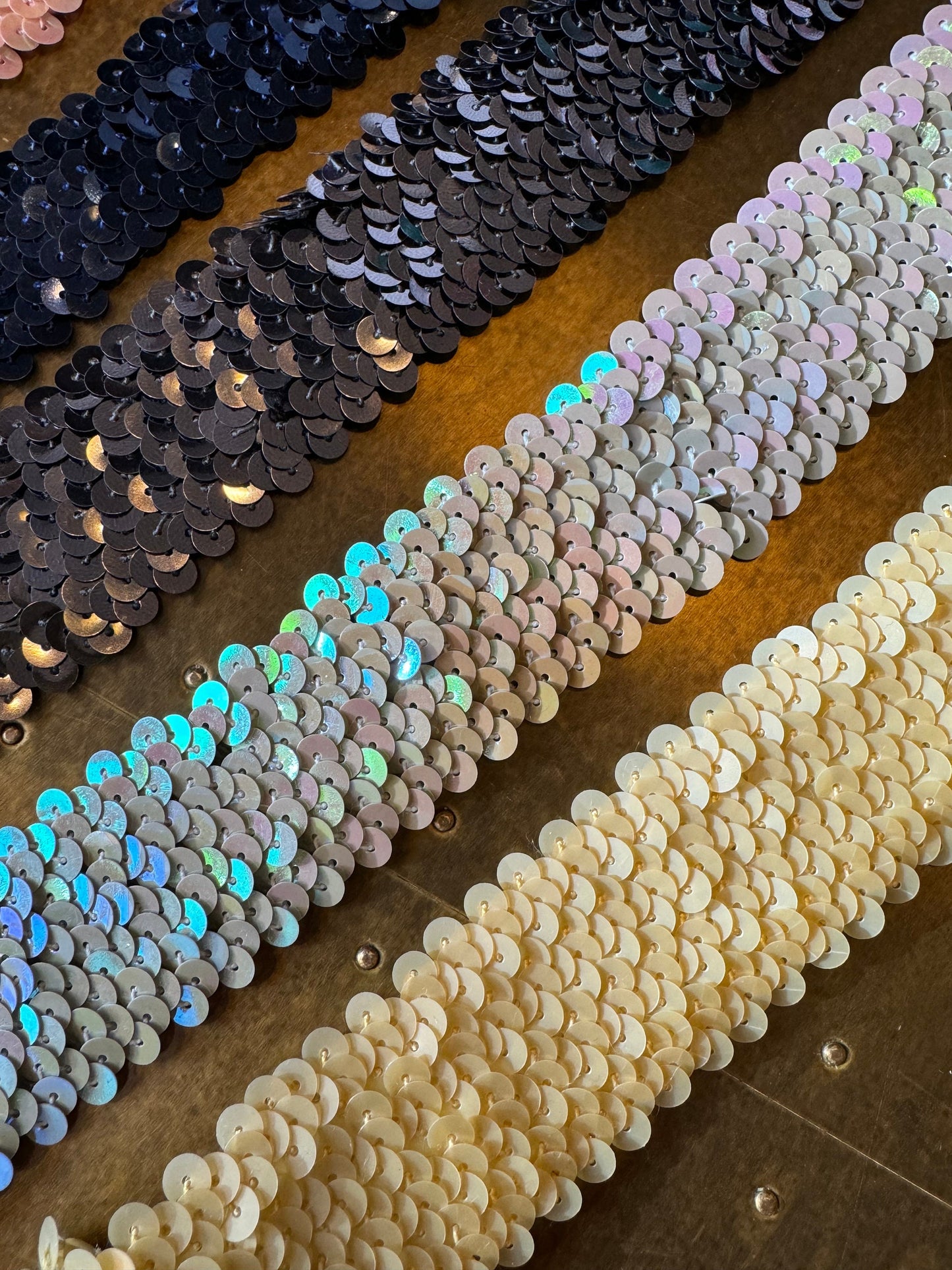3 row, 4 row Stretch sequin trim, colours, craft,costume, Elasticated sequins, Quality sequins elastic, 40mm, 30mm 3c 4 row sequins,Headband