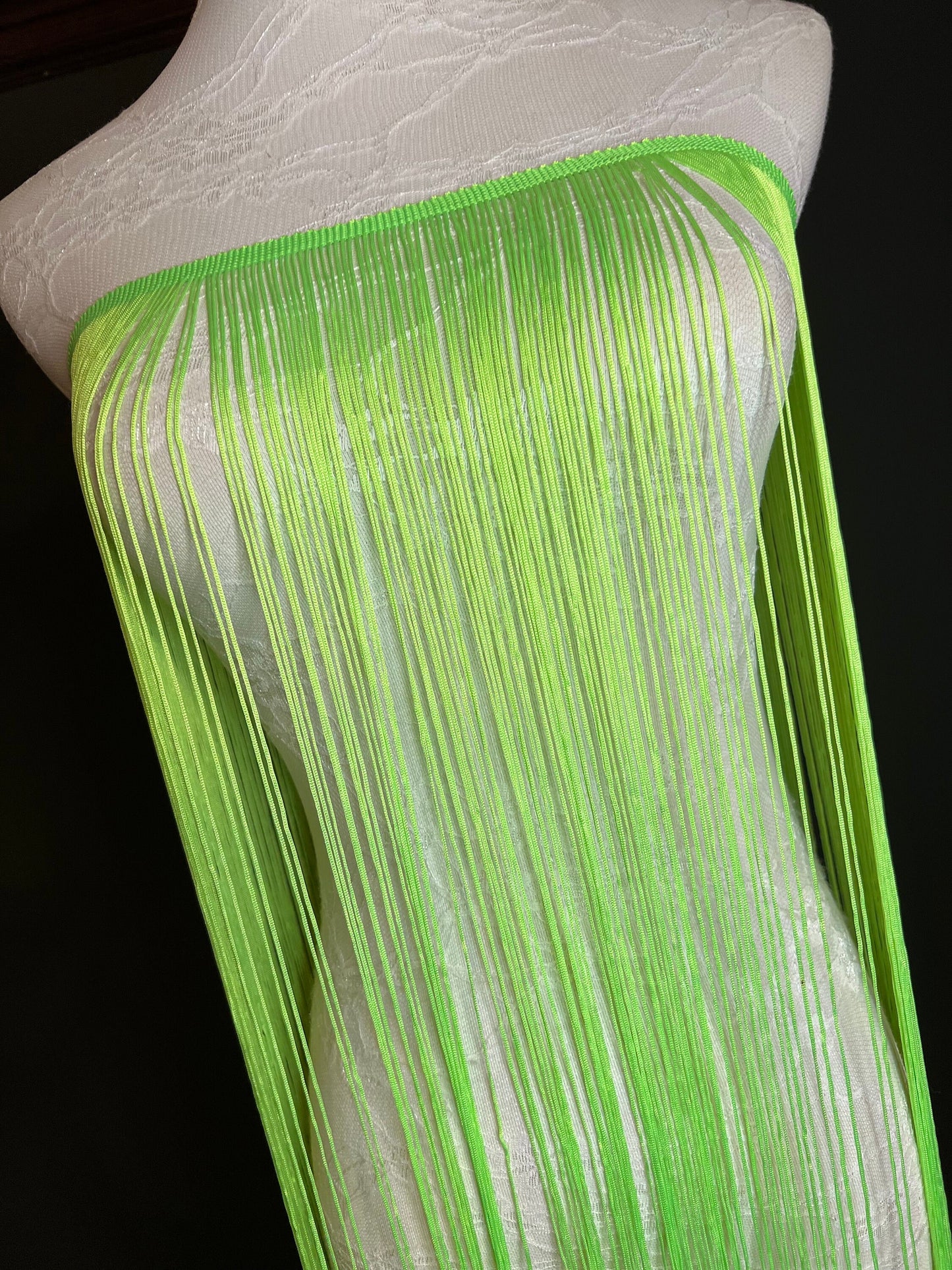 40” Wide Fringe Trim, 100cm Wide Fringe Trimming, White, High Quality, Dense High Quality Fringe, 27 Colours, Fluorescent Green