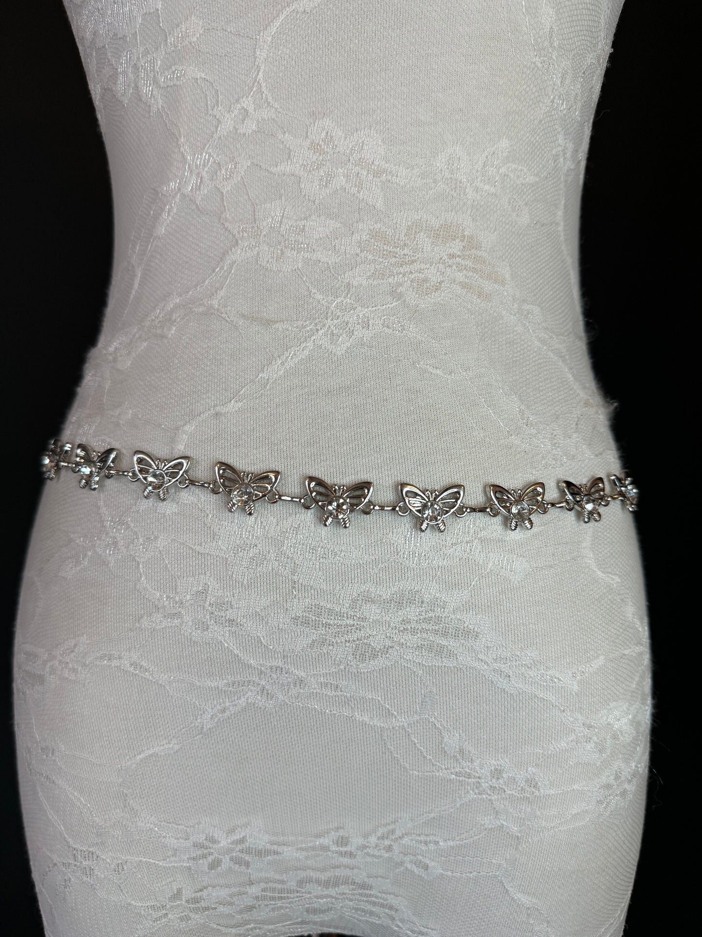 X-long Belt, Butterfly Rhinestone Belt, Teen Sizes, Size 18”-60”, Fan Design, Fan Collection, Gift, Fashion Accessory, Bridal, Swimwear