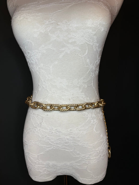 X-long Belt, Chain Belt, Matt Gold Belt, Belt, ABS Material Belt, Handmade, Fashion Belt, Accessory, Swimwear, Teen Sizes, 18”-70”, Fashion
