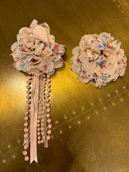 Corsage Flower, 3D Floral Printed Pink Corsage, 5” Wide, Large Pin on Corsage, Bridal, Clothing, Fashion, Hat, Accessory, Fashion, Race day