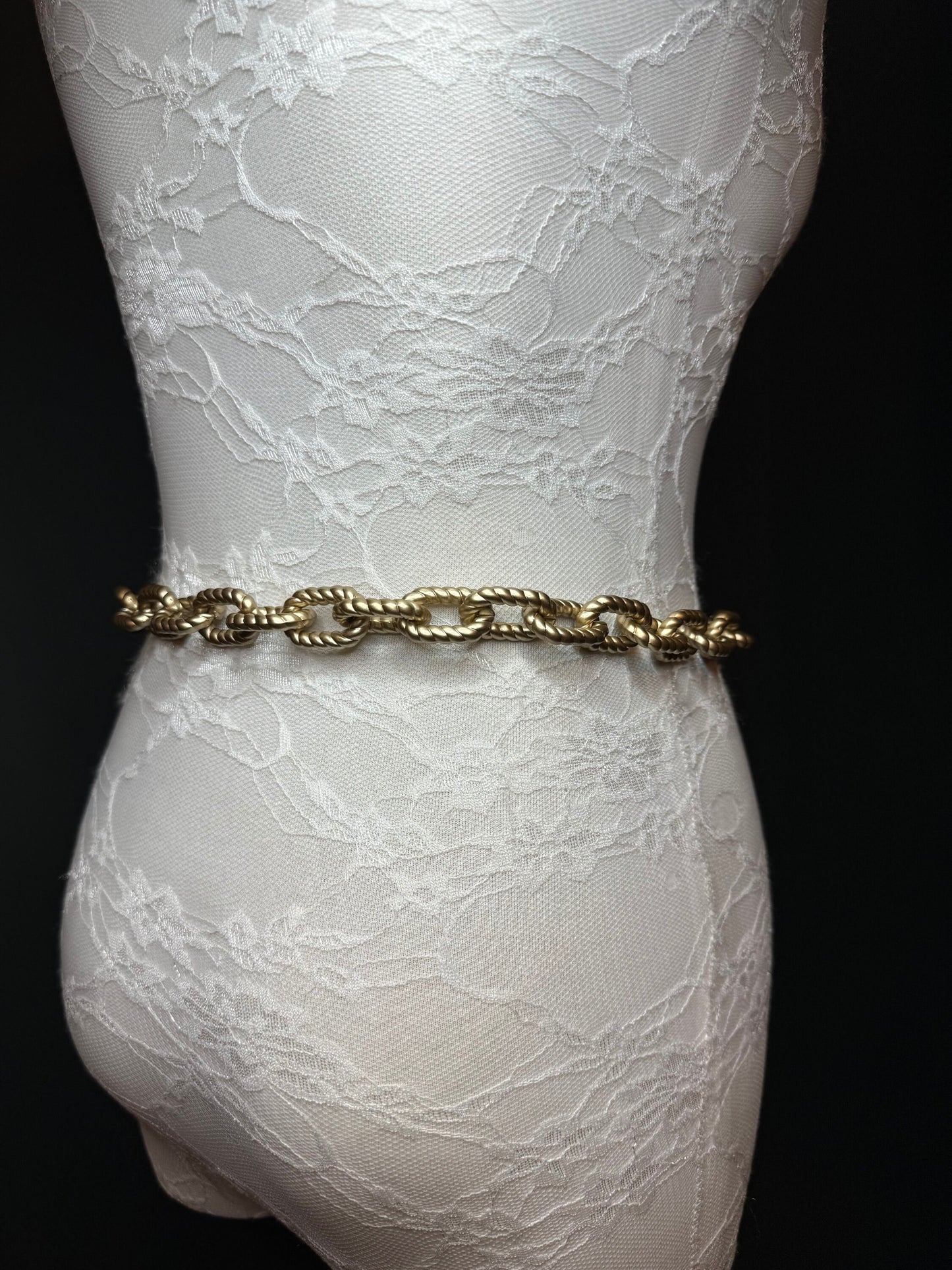 X-long Belt, Chain Belt, Matt Gold Belt, Belt, ABS Material Belt, Handmade, Fashion Belt, Accessory, Swimwear, Teen Sizes, 18”-70”, Fashion