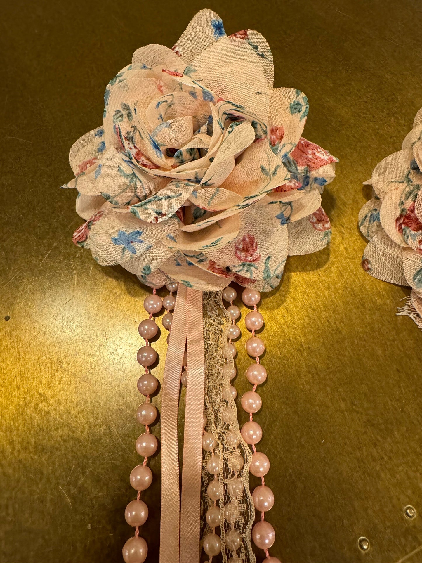 Corsage Flower, 3D Floral Printed Pink Corsage, 5” Wide, Large Pin on Corsage, Bridal, Clothing, Fashion, Hat, Accessory, Fashion, Race day
