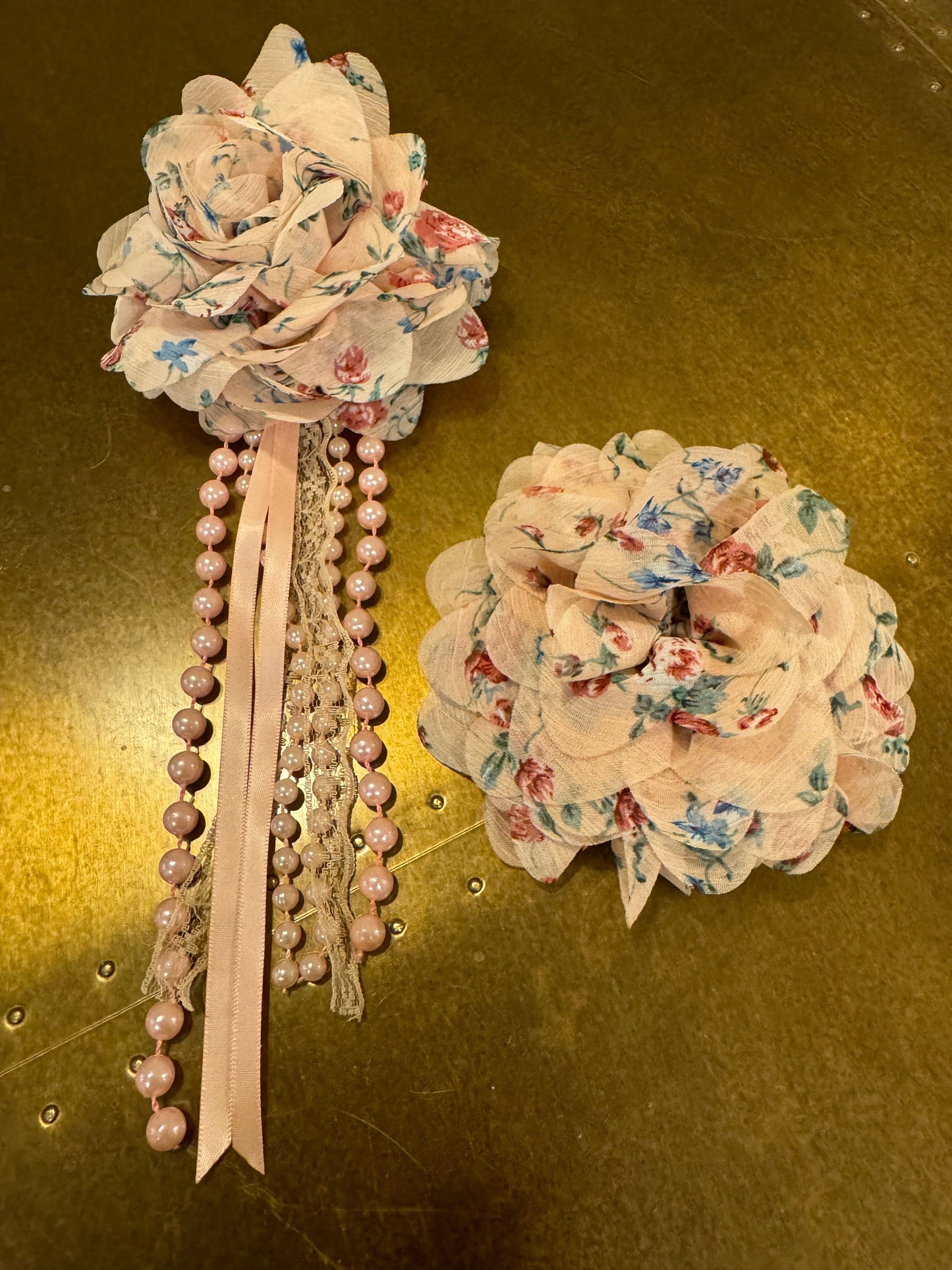 Corsage Flower, 3D Floral Printed Pink Corsage, 5” Wide, Large Pin on Corsage, Bridal, Clothing, Fashion, Hat, Accessory, Fashion, Race day