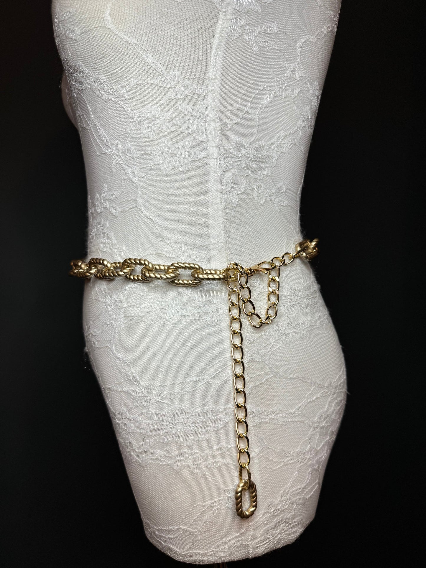 X-long Belt, Chain Belt, Matt Gold Belt, Belt, ABS Material Belt, Handmade, Fashion Belt, Accessory, Swimwear, Teen Sizes, 18”-70”, Fashion