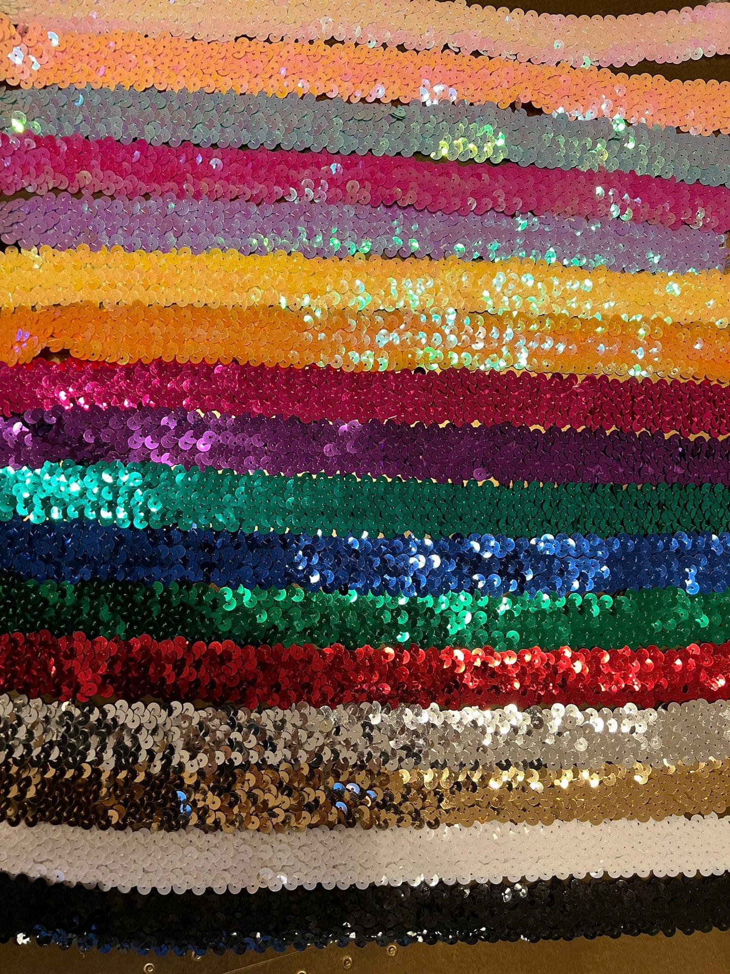 3cm Wide, 3 row Stretch sequin trim, colours, craft,costume, Elasticated sequins, Quality sequins elastic, 30mm wider 3 row sequins,Headband