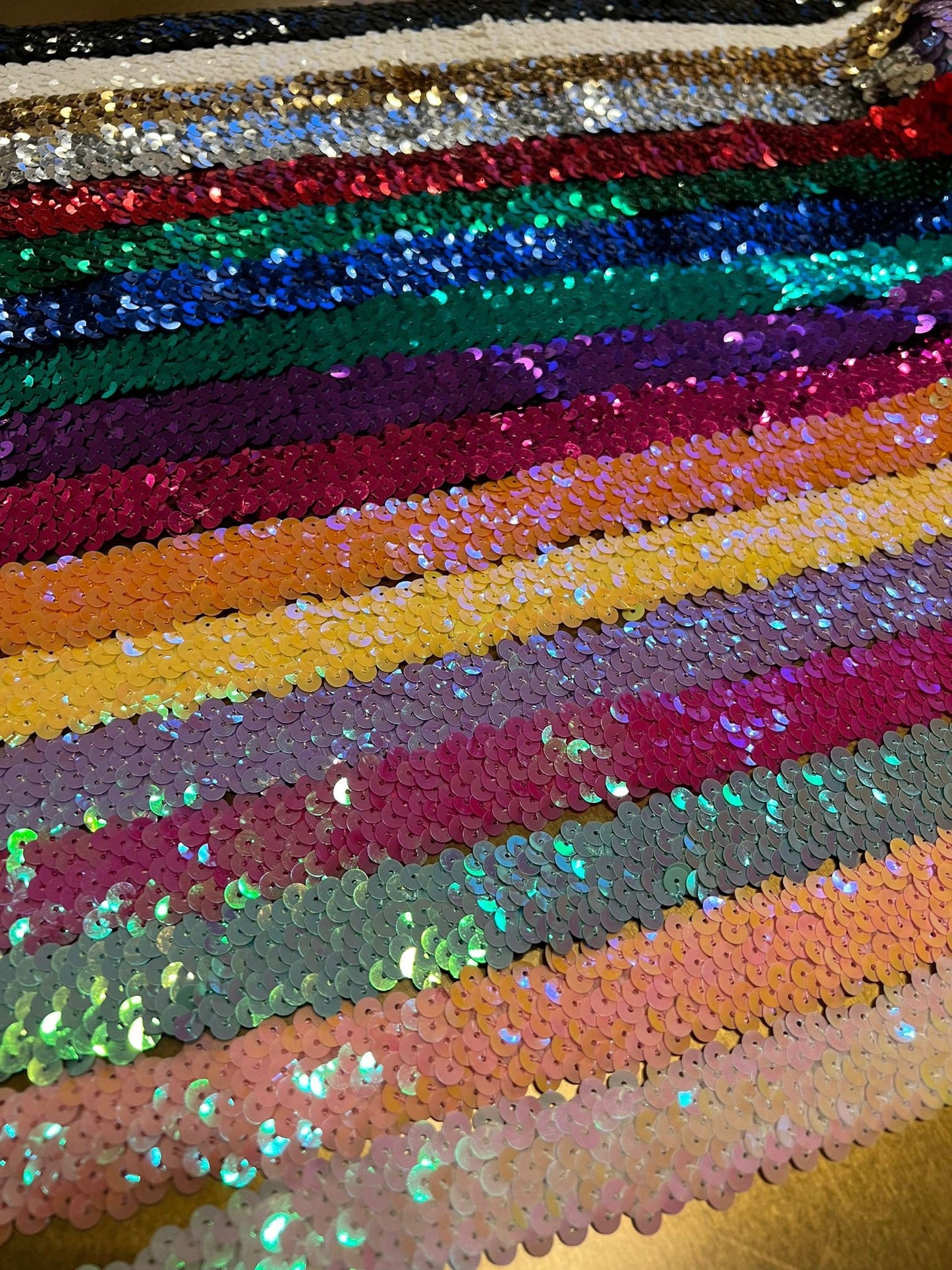 3cm Wide, 3 row Stretch sequin trim, colours, craft,costume, Elasticated sequins, Quality sequins elastic, 30mm wider 3 row sequins,Headband