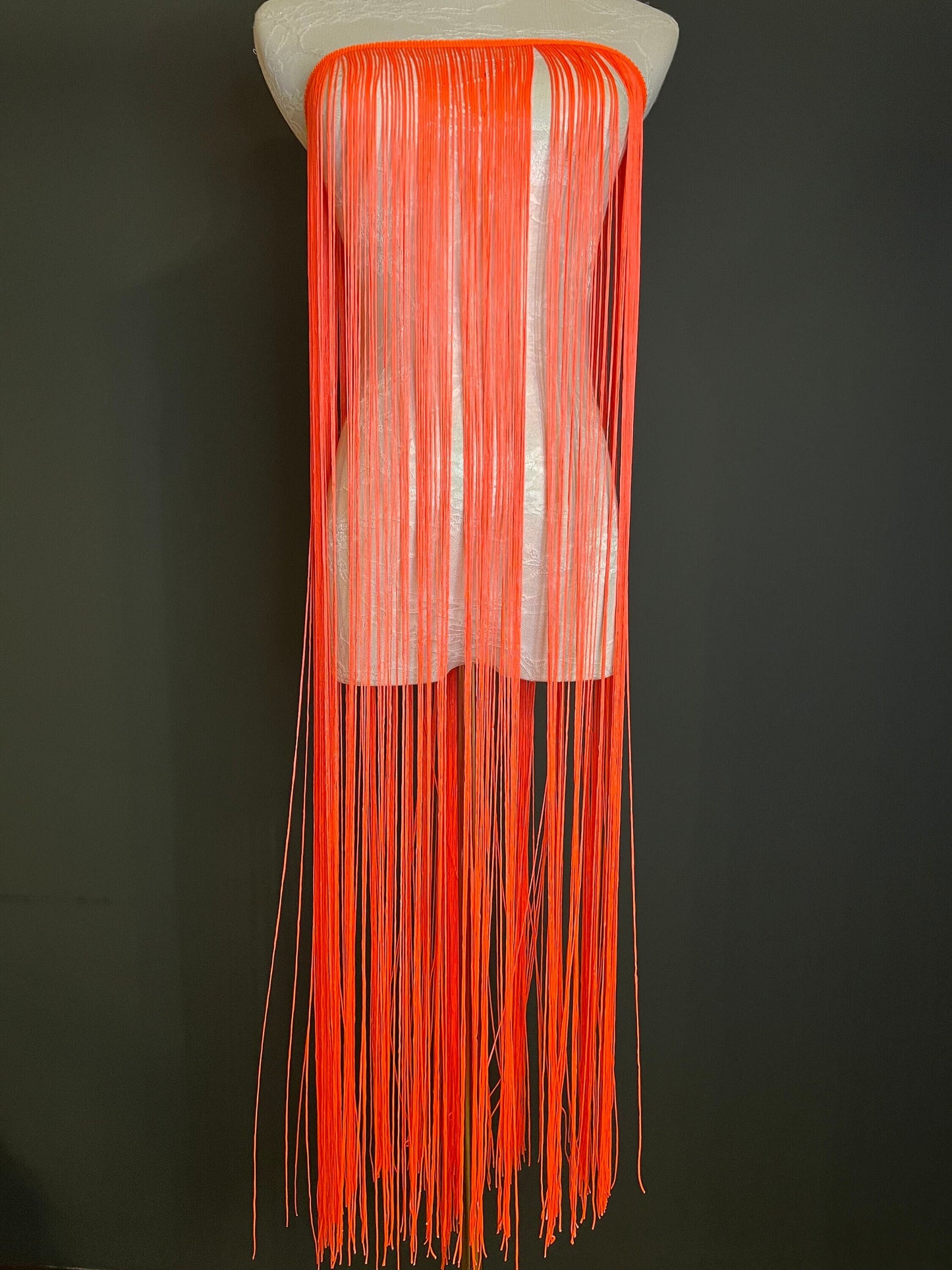 40" 100cm Wide Dense Fringe Trim, Fluorescent Orange, 27 Colours Available