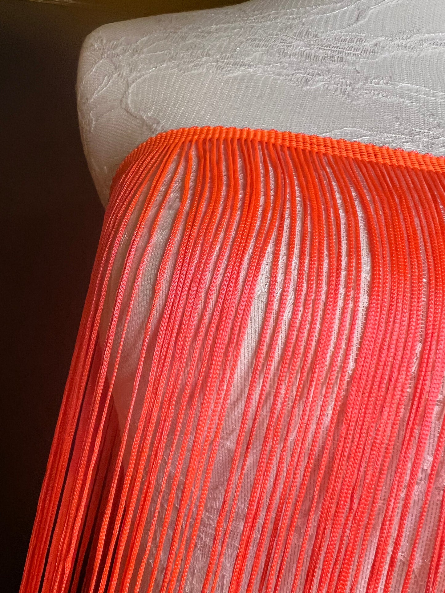 40" 100cm Wide Dense Fringe Trim, Fluorescent Orange, 27 Colours Available