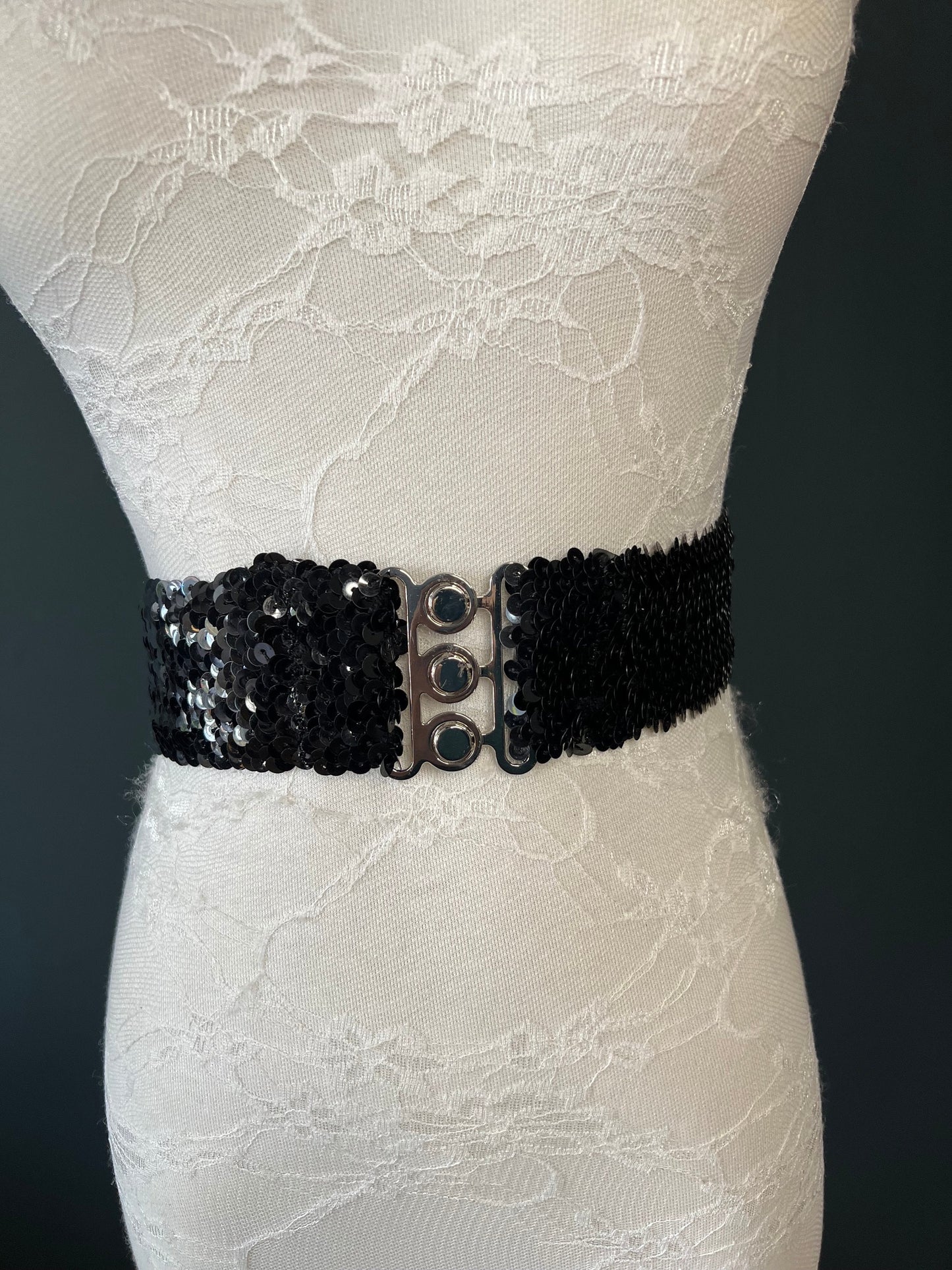 X-long 2” Wide Sequin Stretch Belt - Waist Sizes 18-60 inch, 9 Colours, Hand crafted, FAN Design, Partywear, Fashion Belt, Sequins Belt