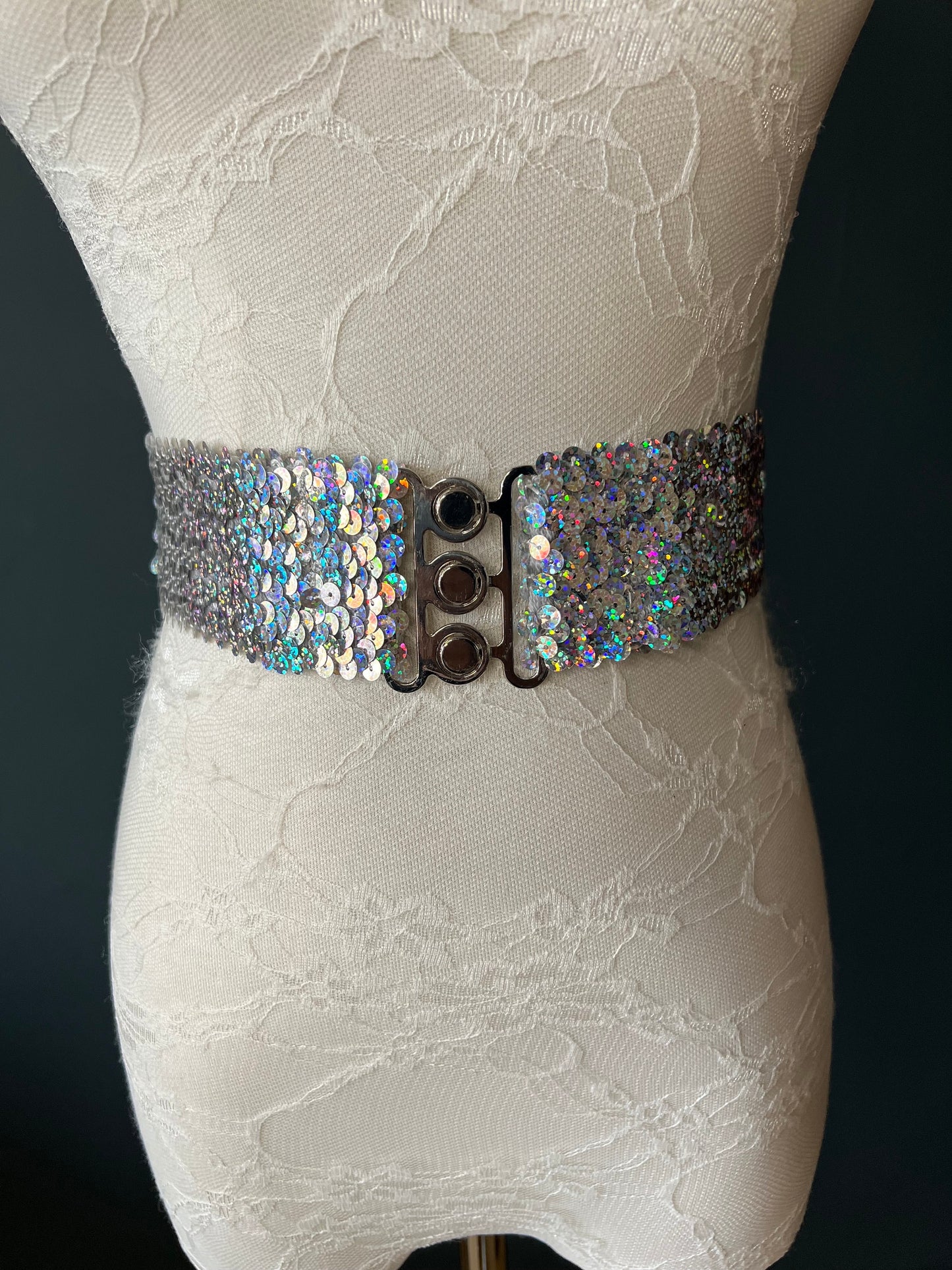 X-long 2” Wide Sequin Stretch Belt - Waist Sizes 18-60 inch, 9 Colours, Hand crafted, FAN Design, Partywear, Fashion Belt, Sequins Belt
