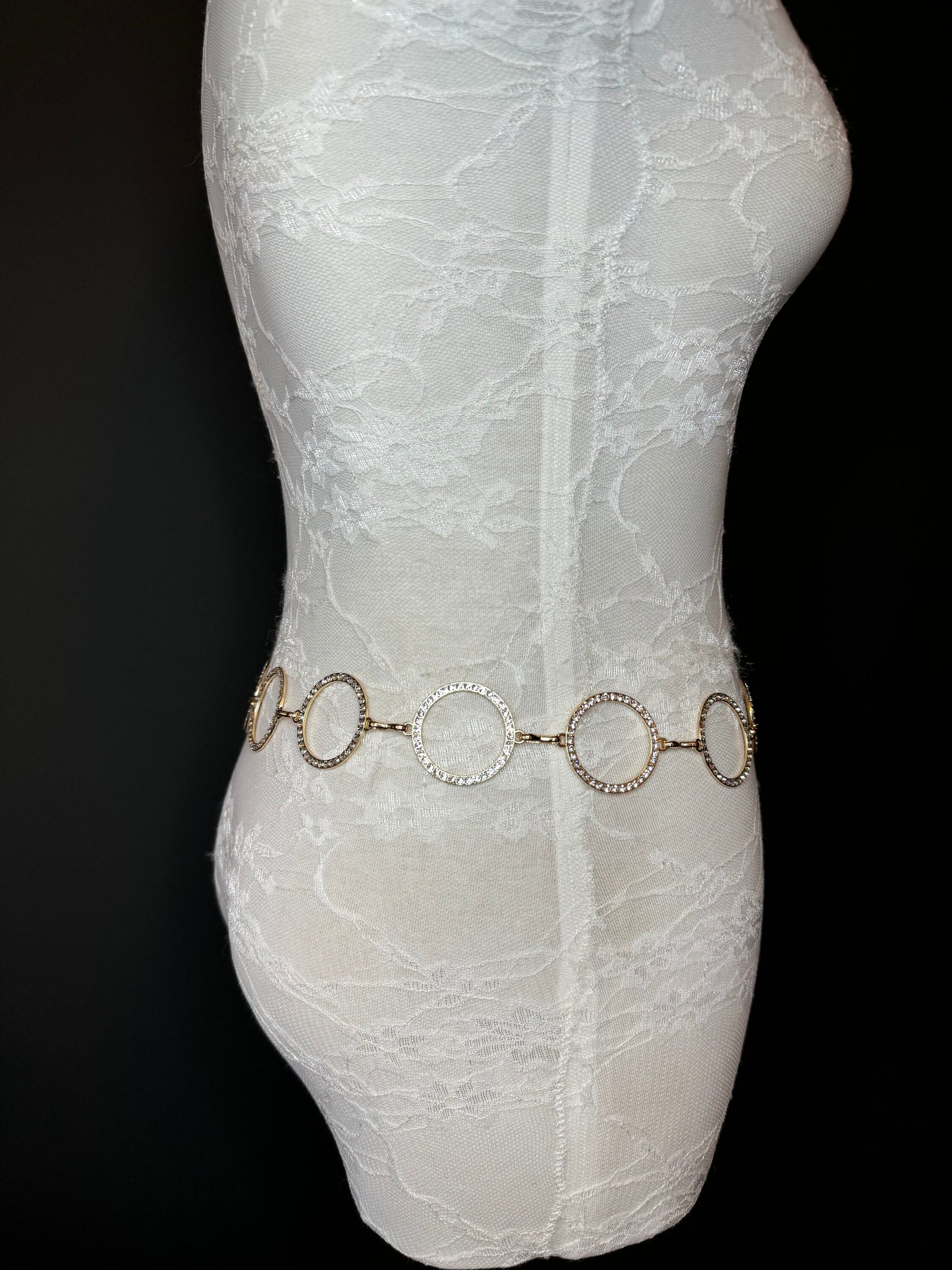 X-Long Belt, Rhinestone Ring Belt, Chain Belt, Classic Style Belt, Diamante Belt, Fashion Belt, Gift, Quality Prom, Elegant, Swimwear, Party