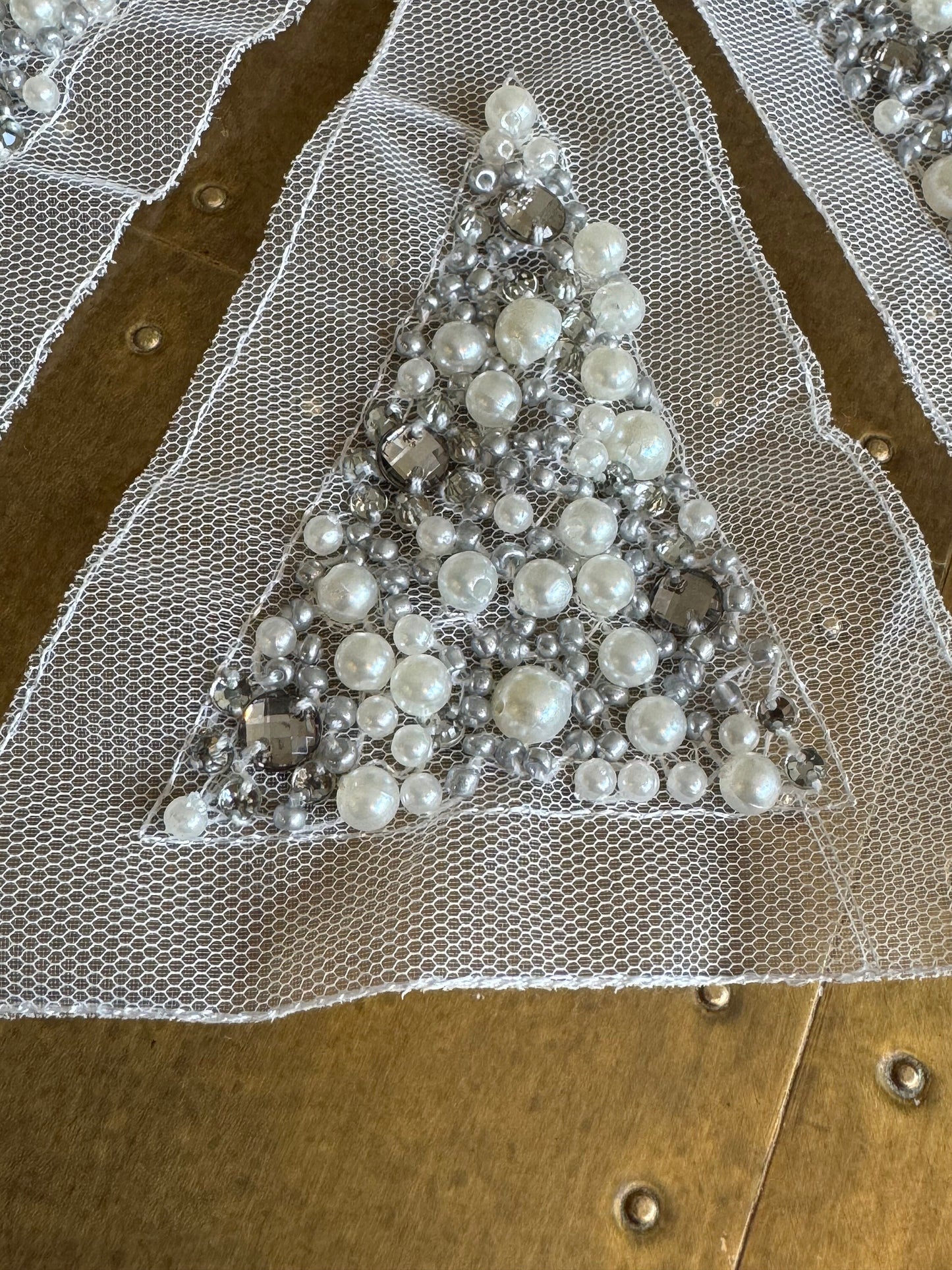 Pearl Beaded Motif, Shoulder Motif, Sew on, Vintage Style, Bridal, Costumes, Clothing, Dresses, Art, Crafts, Tops