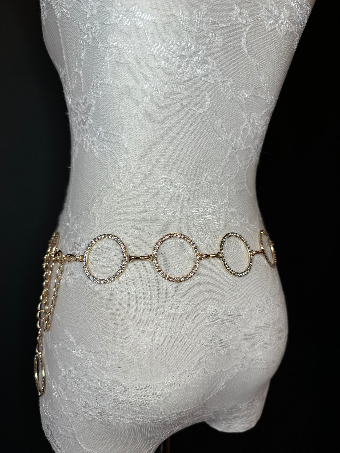 X-Long Belt, Rhinestone Ring Belt, Chain Belt, Classic Style Belt, Diamante Belt, Fashion Belt, Gift, Quality Prom, Elegant, Swimwear, Party