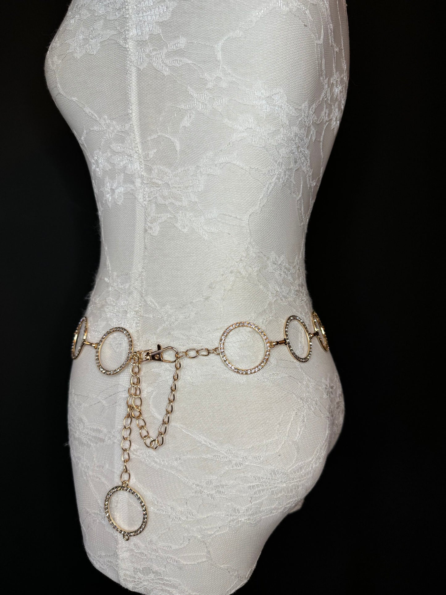 X-Long Belt, Rhinestone Ring Belt, Chain Belt, Classic Style Belt, Diamante Belt, Fashion Belt, Gift, Quality Prom, Elegant, Swimwear, Party
