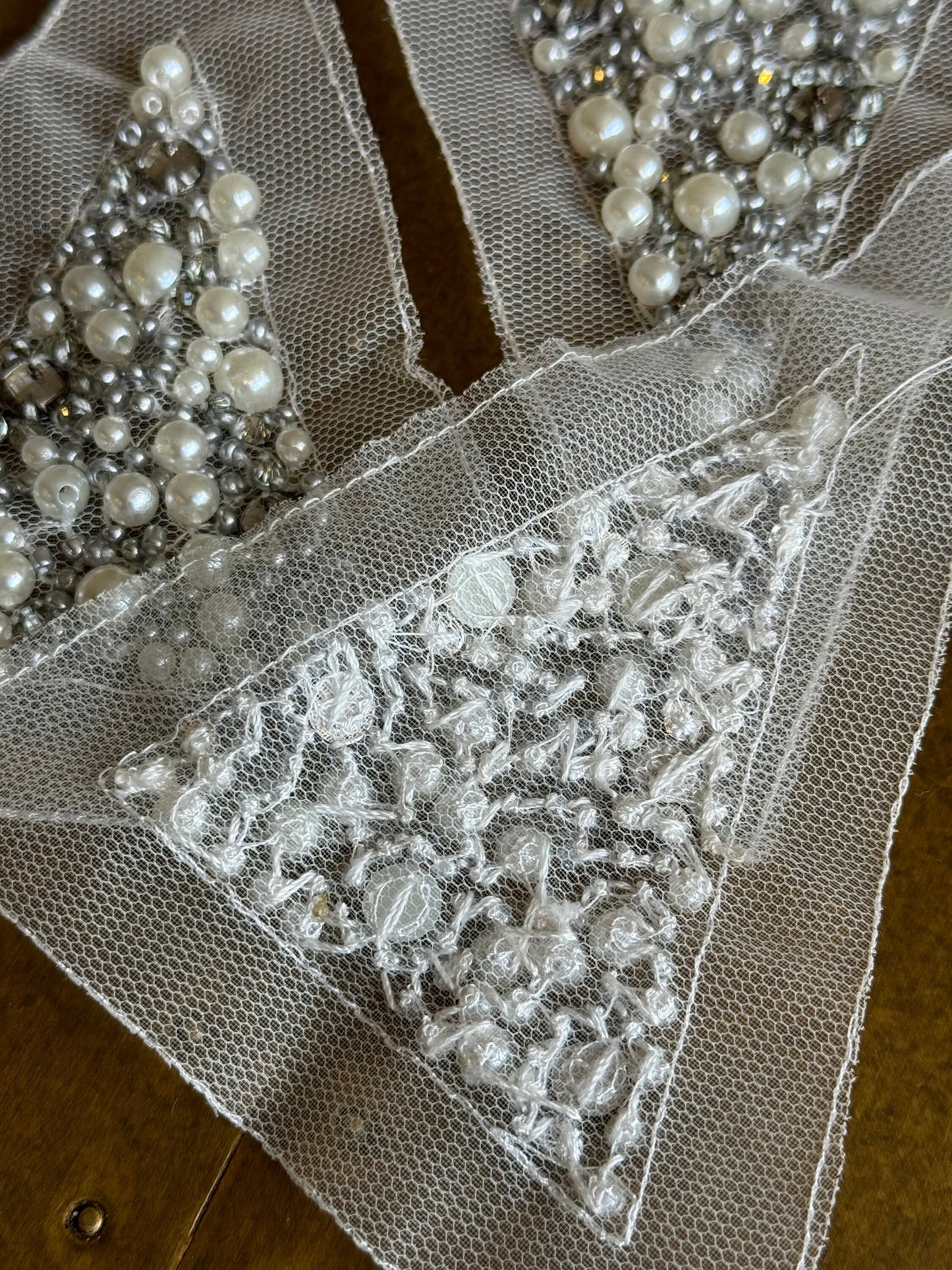Pearl Beaded Motif, Shoulder Motif, Sew on, Vintage Style, Bridal, Costumes, Clothing, Dresses, Art, Crafts, Tops