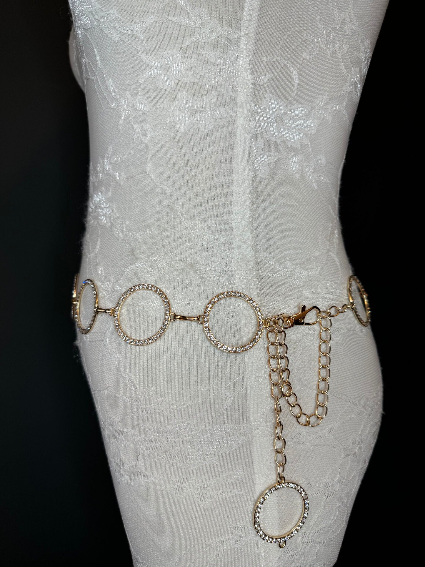 X-Long Belt, Rhinestone Ring Belt, Chain Belt, Classic Style Belt, Diamante Belt, Fashion Belt, Gift, Quality Prom, Elegant, Swimwear, Party