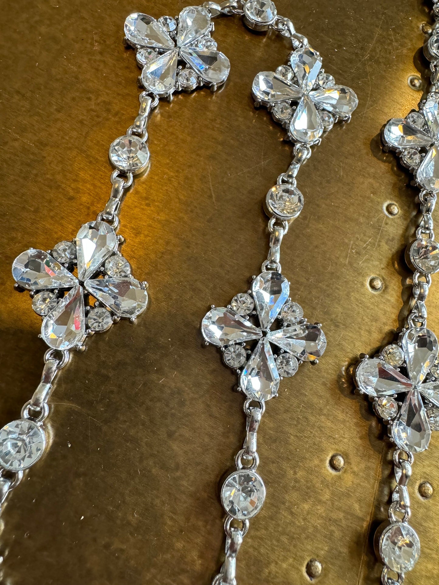 Jeweled Silver Metal Chain Straps, Replacement Bra Straps
