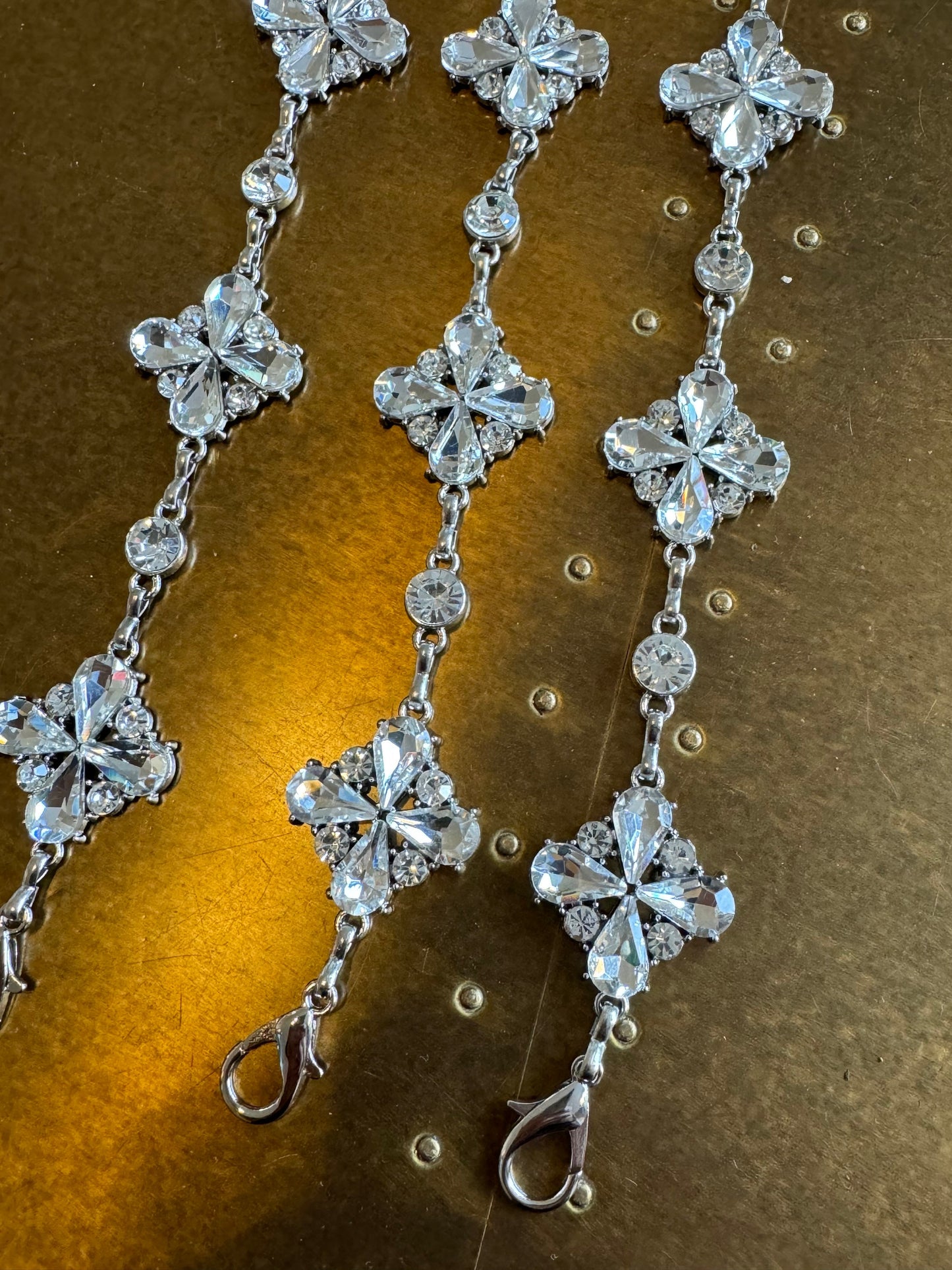 Jeweled Silver Metal Chain Straps, Replacement Bra Straps