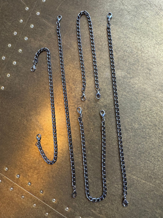 Bra Chain Straps, Metal Chain Straps, Shoulder Straps, Gunmetal, 6mm Chain, Hand made, Bespoke Sizes, Lobster clasp Chain, 50+sizes