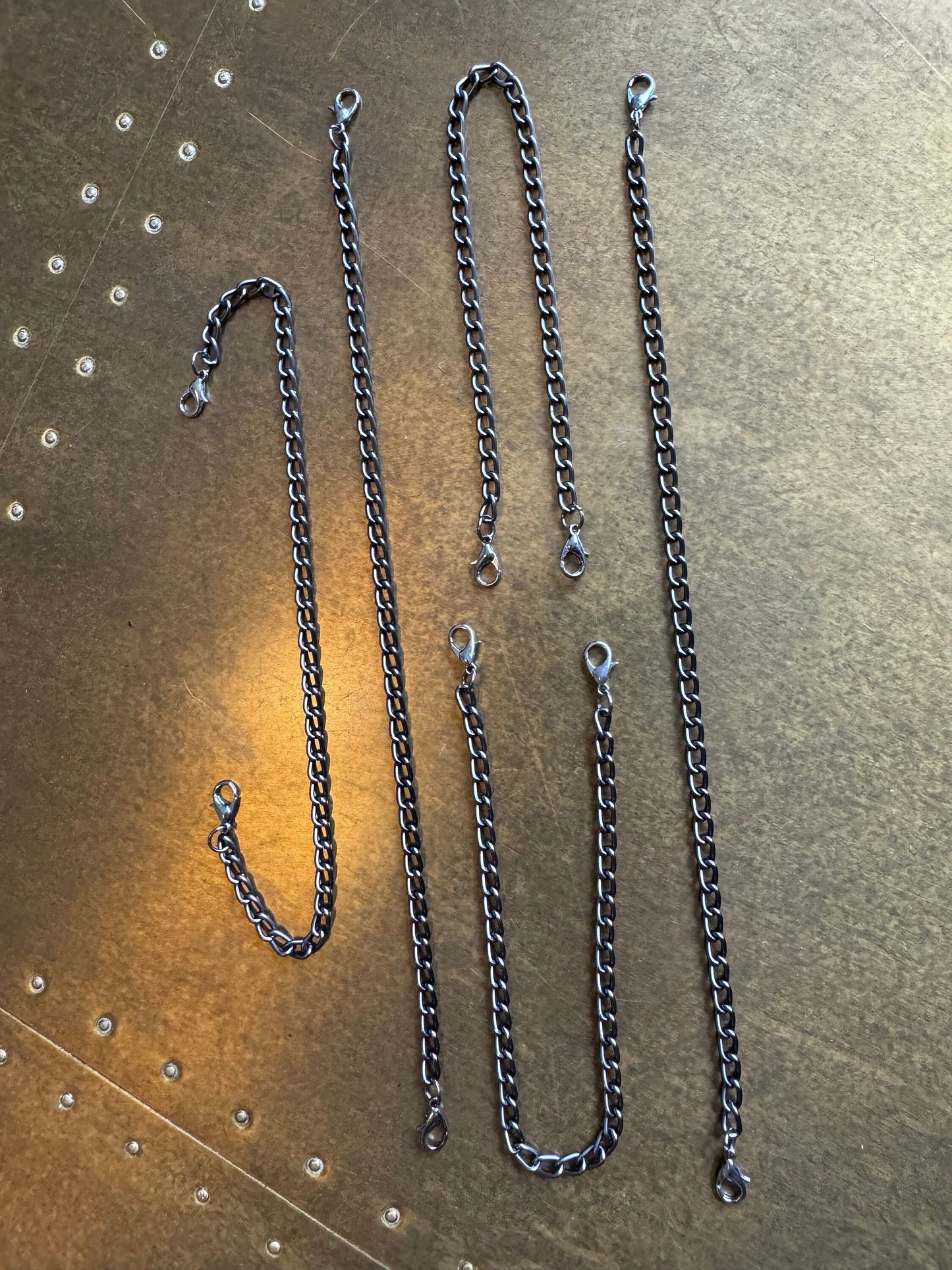 Bra Chain Straps, Metal Chain Straps, Shoulder Straps, Gunmetal, 6mm Chain, Hand made, Bespoke Sizes, Lobster clasp Chain, 50+sizes