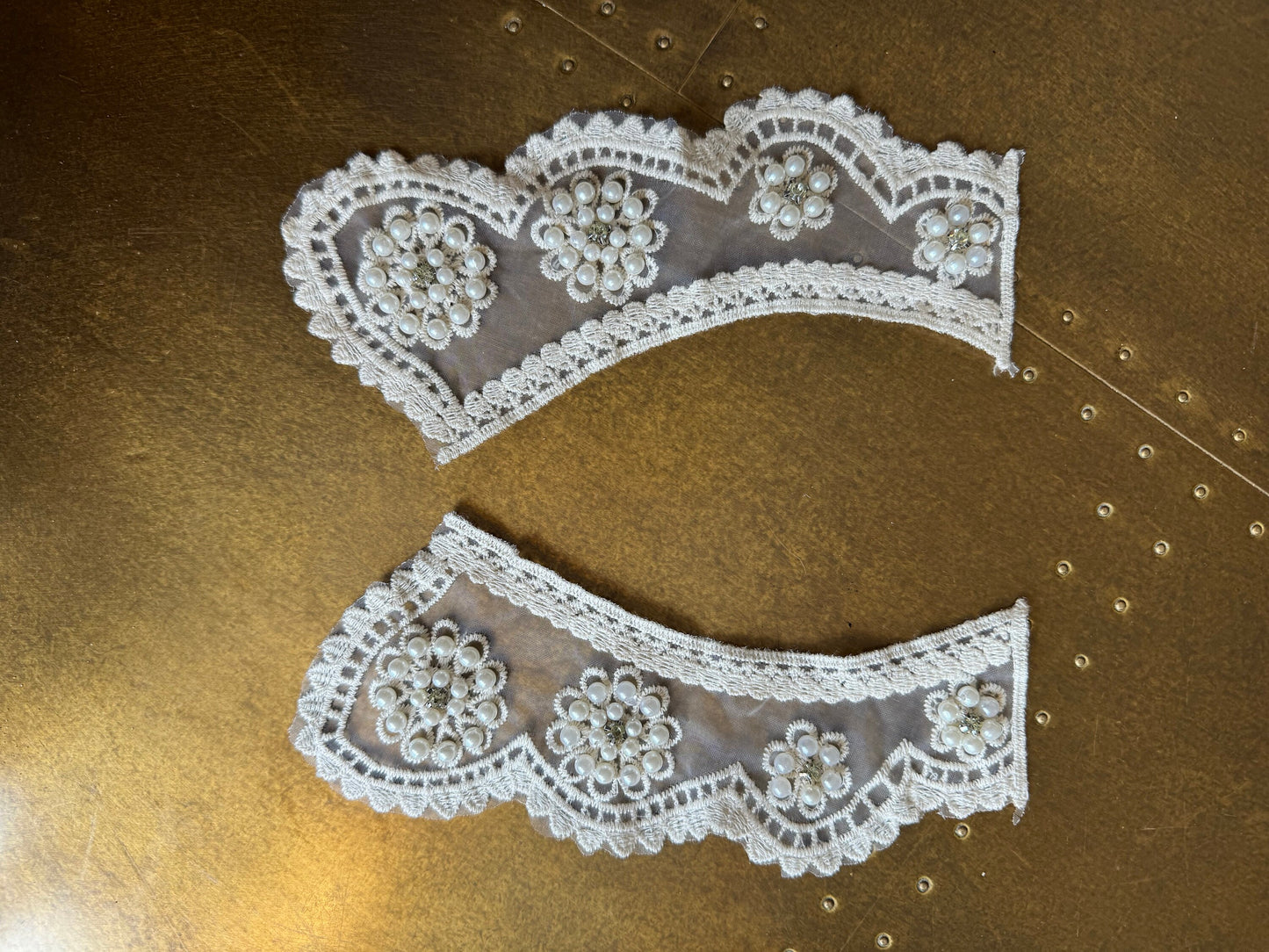 Peter Pan Collar, 2 Part Beaded Collar Neck, Cotton Collar, Vintage Style, Sew on, Clothing, Dresses, Art, Crafts, Neck Wear, Costumes