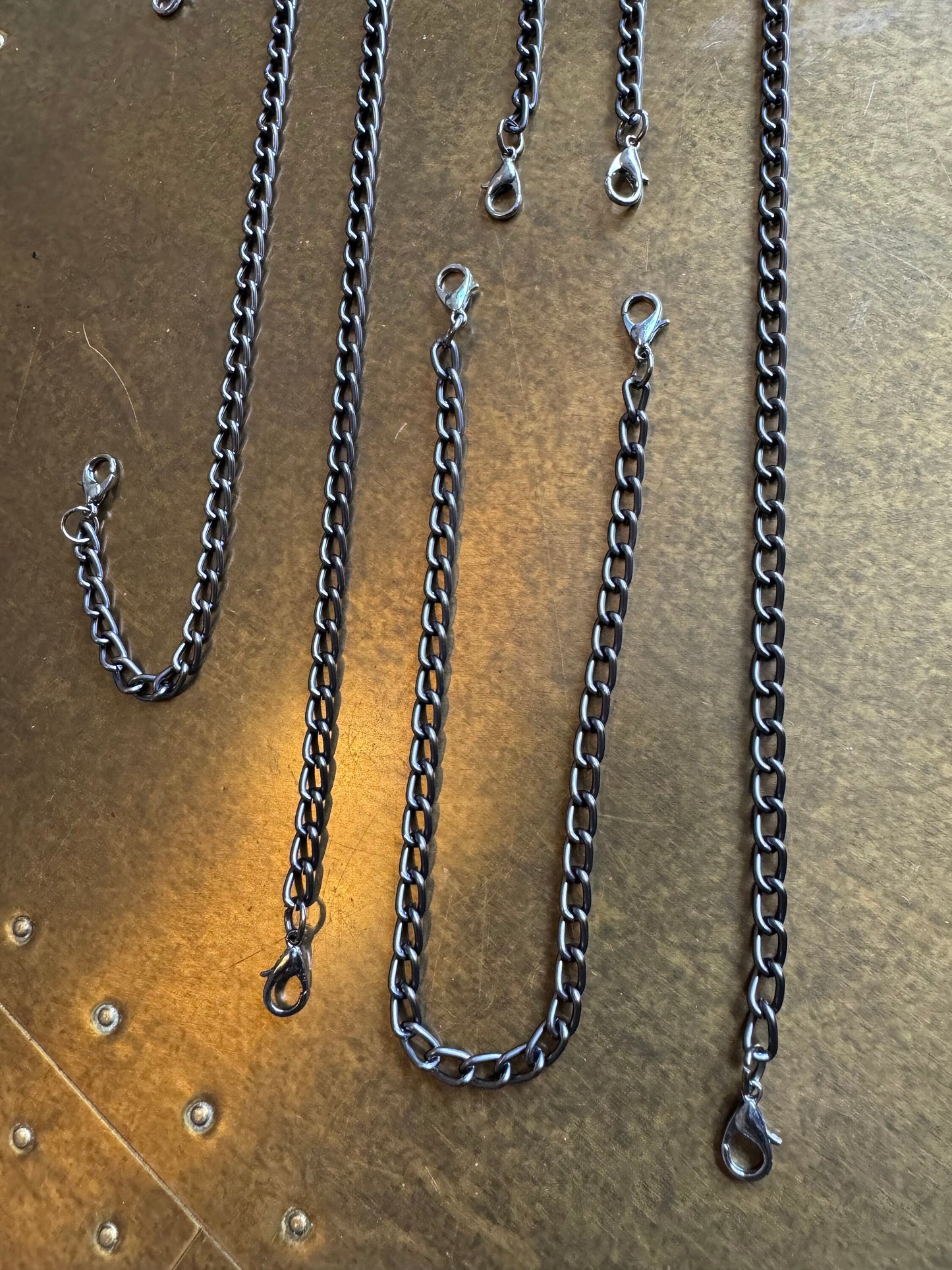 Bra Chain Straps, Metal Chain Straps, Shoulder Straps, Gunmetal, 6mm Chain, Hand made, Bespoke Sizes, Lobster clasp Chain, 50+sizes