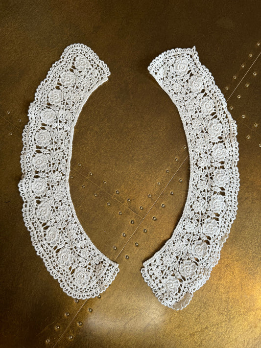 Peter Pan Collar, Neck trimming, Cotton Collar, Vintage Style, Sew on, Clothing, Dresses, Art, Crafts, Neck Wear, Ecru Collar