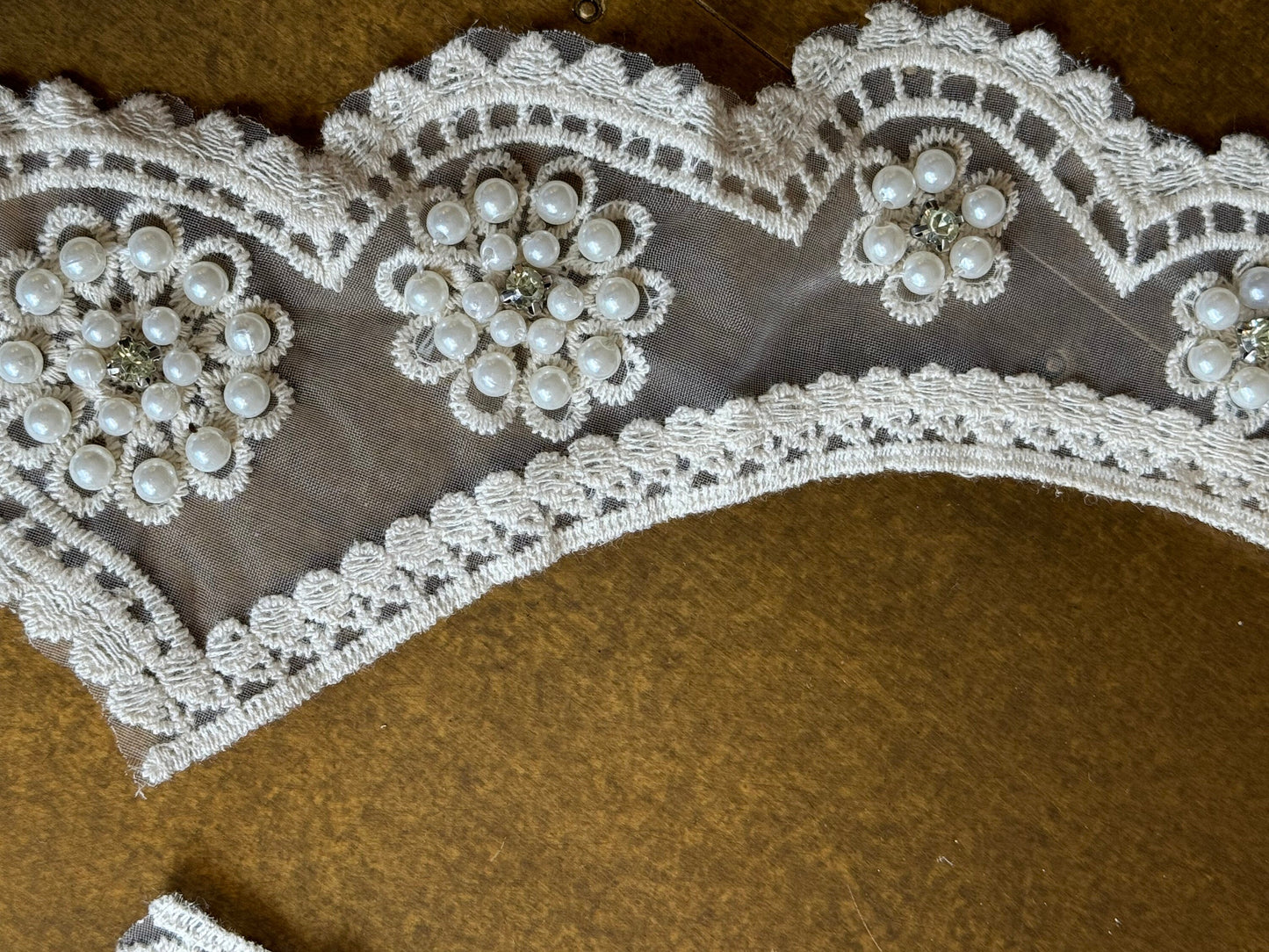 Peter Pan Collar, 2 Part Beaded Collar Neck, Cotton Collar, Vintage Style, Sew on, Clothing, Dresses, Art, Crafts, Neck Wear, Costumes