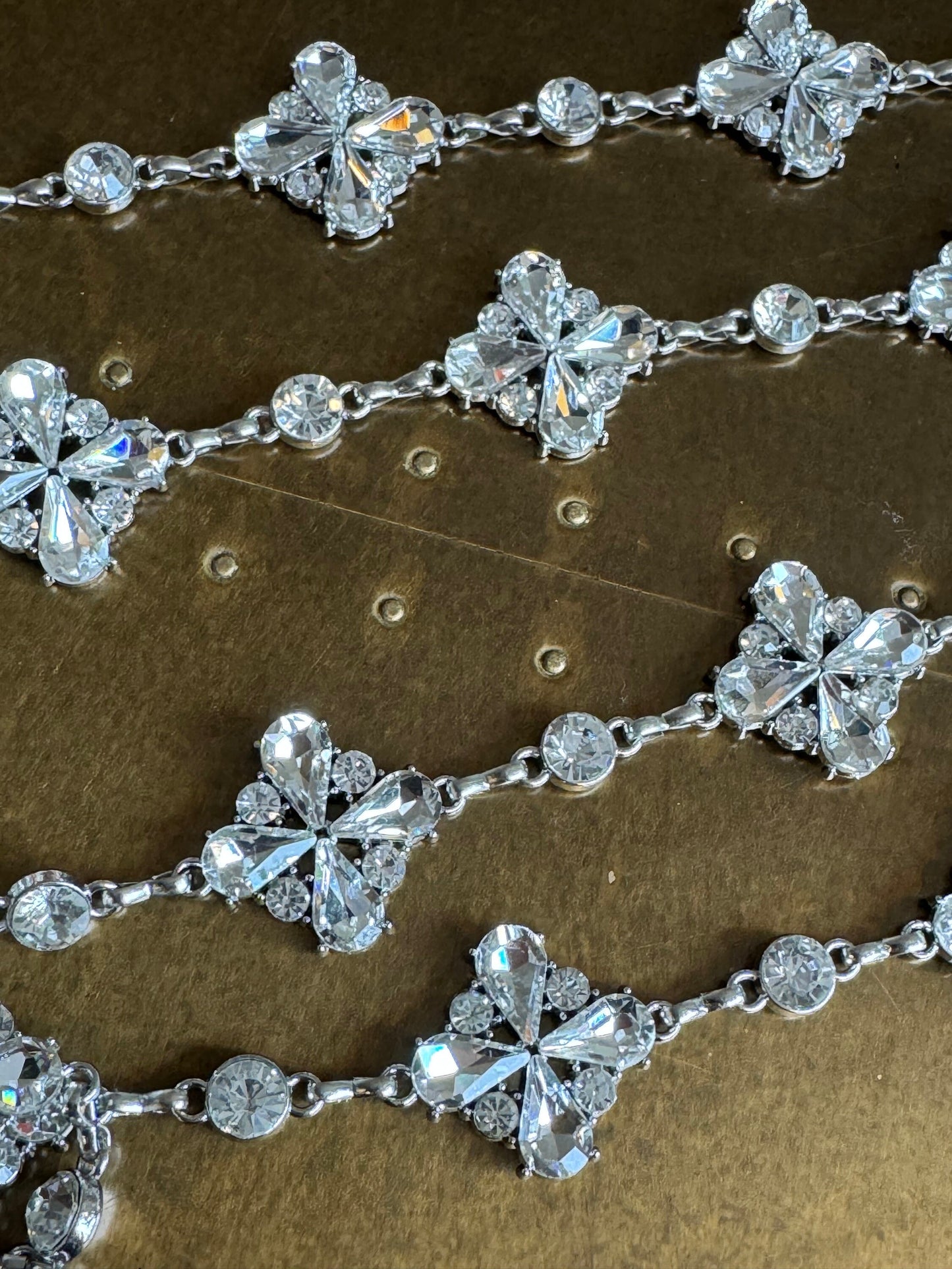 Diamanté Rhinestone Chain Trim, Bridal Wedding Headwear, 3cm Wide