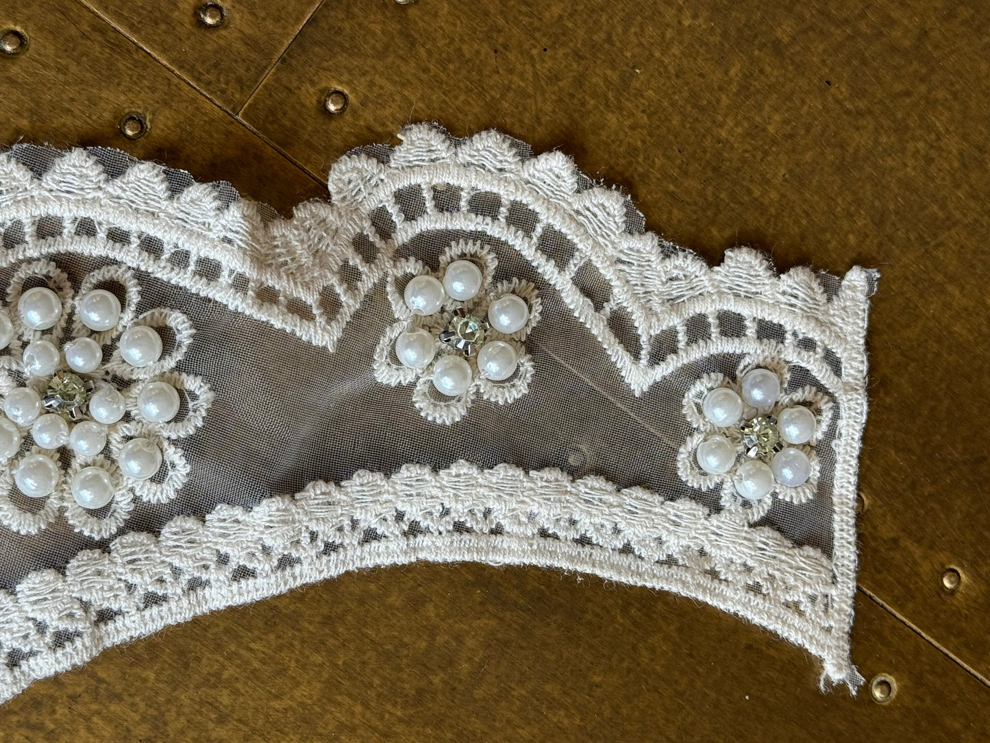 Peter Pan Collar, 2 Part Beaded Collar Neck, Cotton Collar, Vintage Style, Sew on, Clothing, Dresses, Art, Crafts, Neck Wear, Costumes